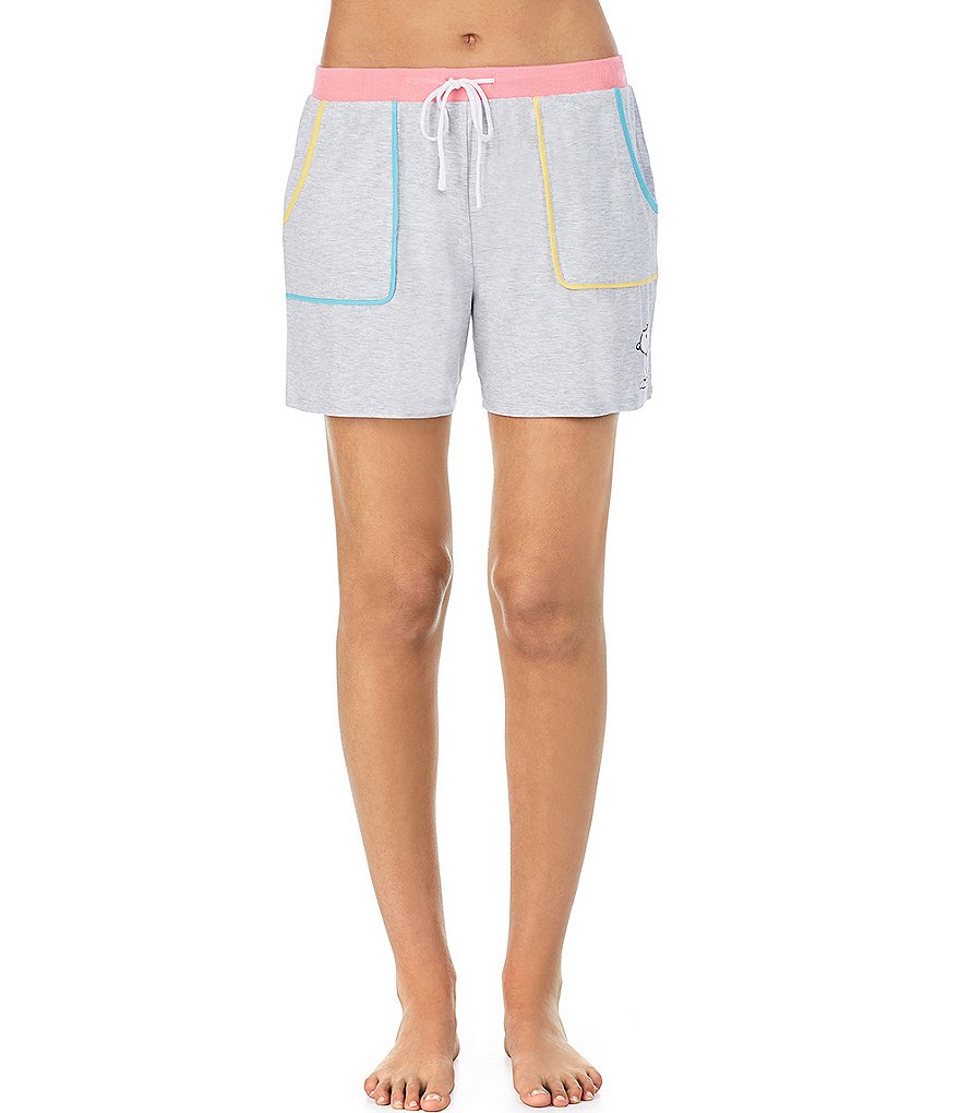 Peanuts Snoopy Screen Print Jersey Knit Coordinating Sleep Shorts