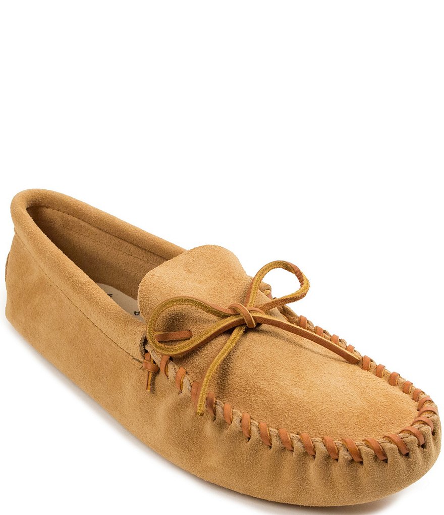 Minnetonka Men's Leather Laced Softsole Slipper