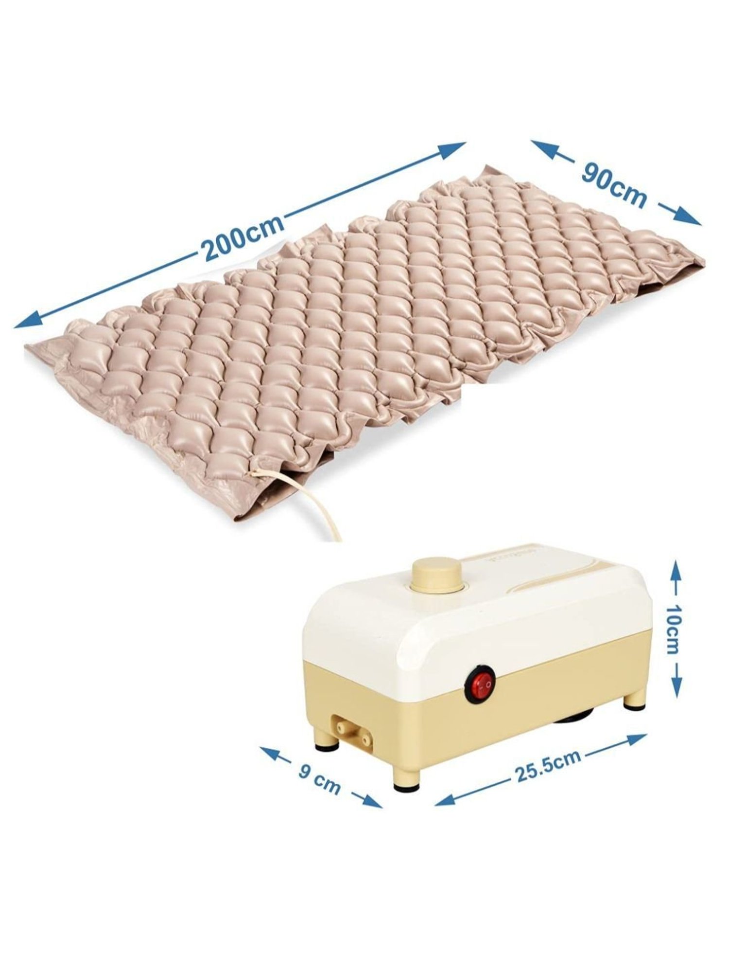 AccuSure Anti Decubitus Air Mattress with Air Pump (Beige)