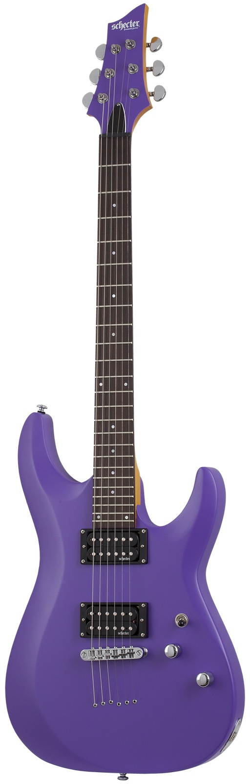 Schecter C-6 Deluxe Electric Guitar Satin Dark Purple Finish, 429
