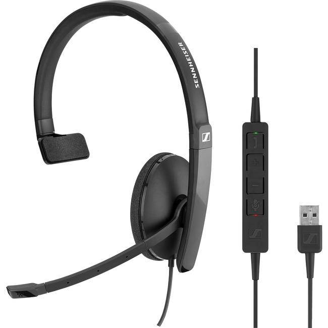 Epos SC 130 USB-C (508353) - Single- Sided (Monaural) Headset for Business Professionals | with HD Stereo Sound, Noise-Canceling Microphone, USB-C Connector (Black)