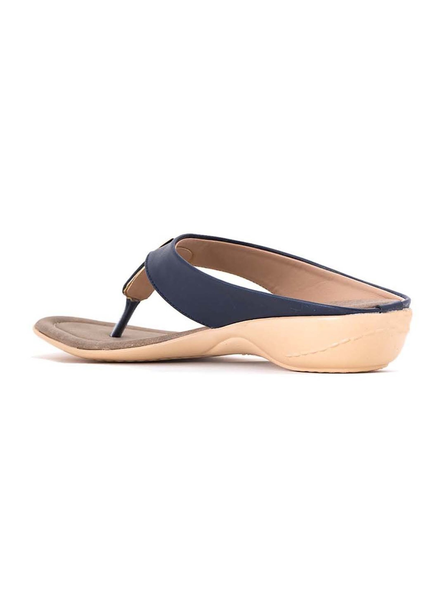 Khadim's Women's Navy Thong Wedges