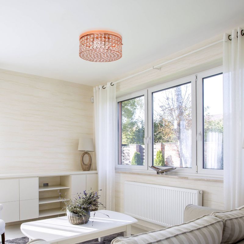 12" Round Elipse Flushmount Ceiling Light Rose Gold - Elegant Designs