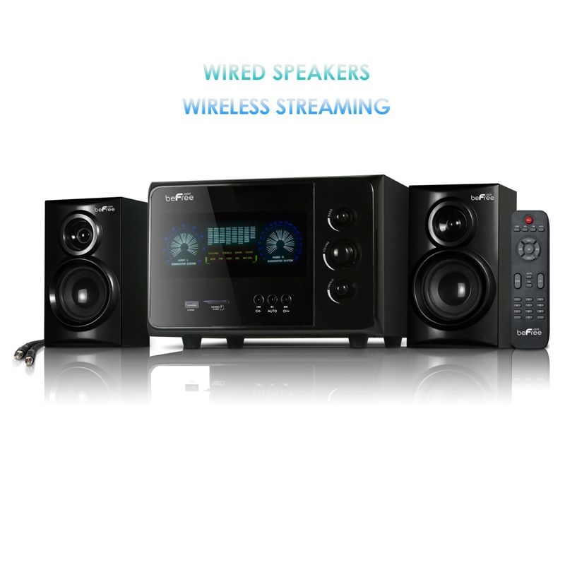 beFree Sound 2.1 Channel Bluetooth Surround Sound Speaker System in Black