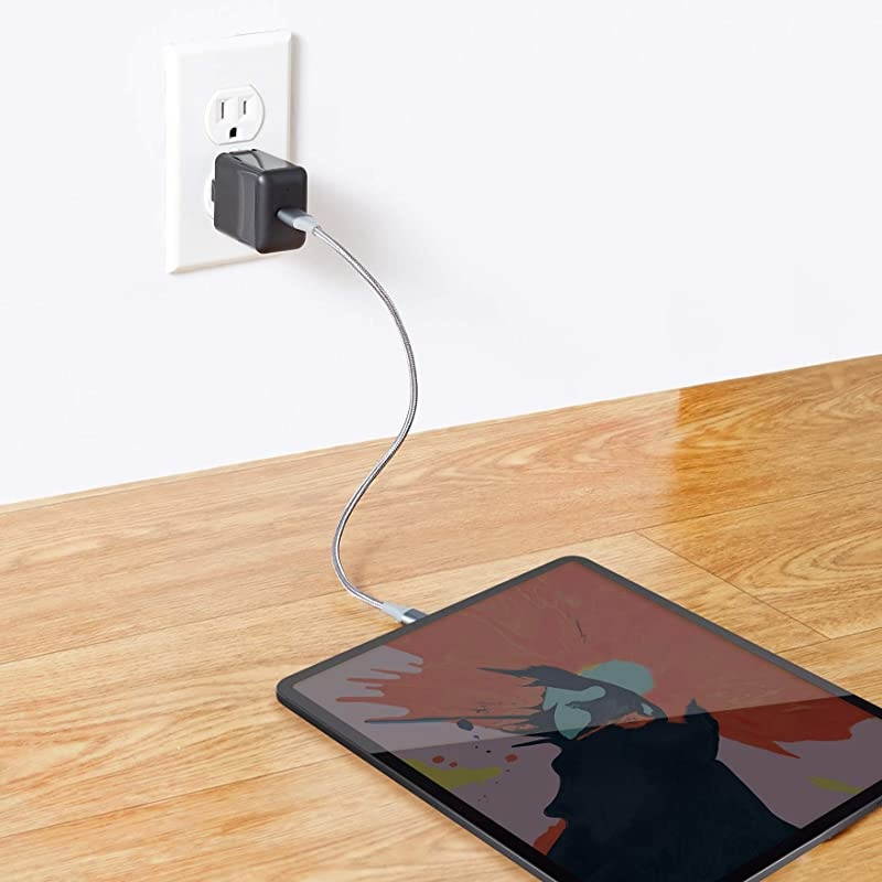 Basics 18W One-Port USB-C Wall Charger for Tablets and Phones with Power Delivery - Black