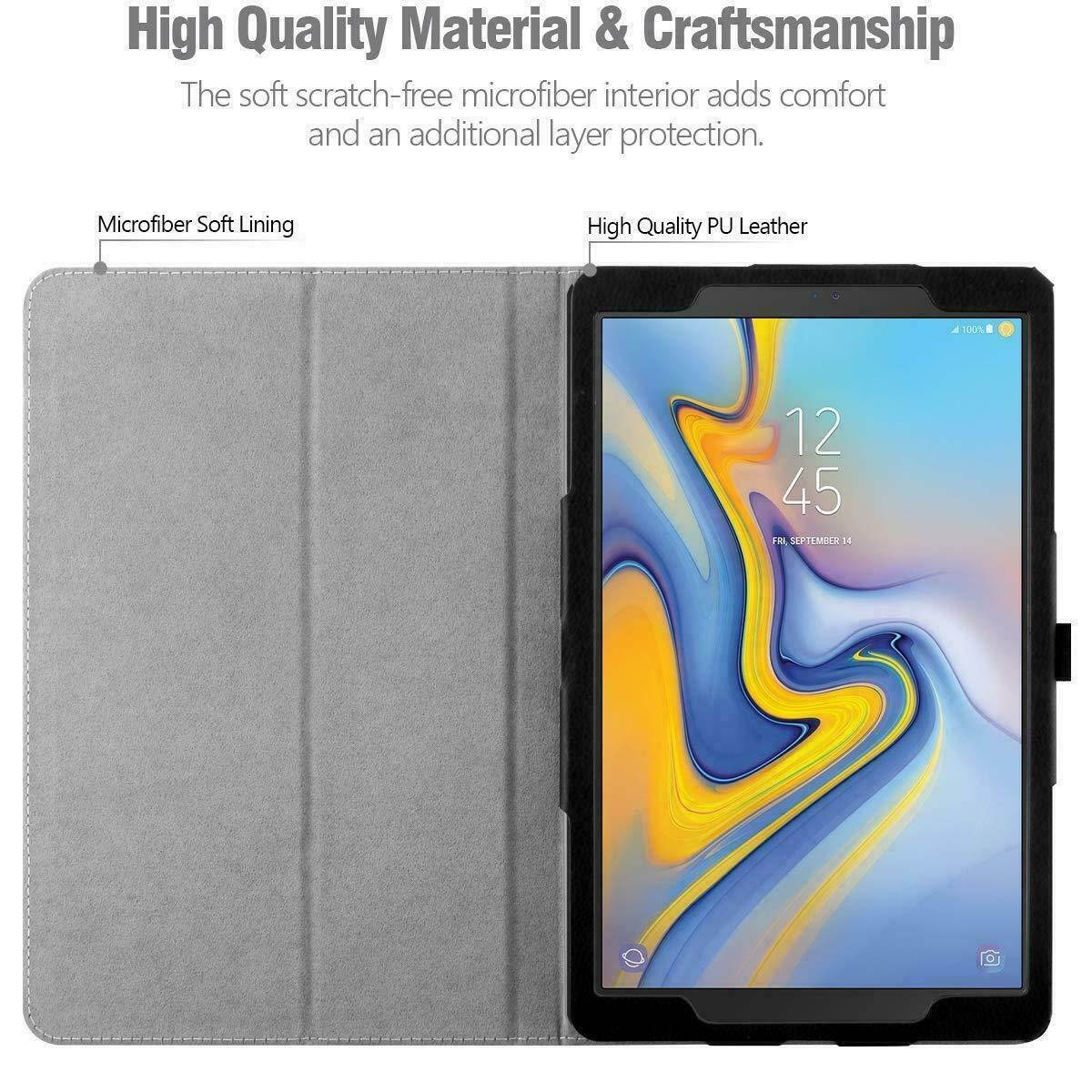 [10 Pieces] Galaxy Tab A 10.5 (2018) Tablet Folio Case Cover Stand Leather Black