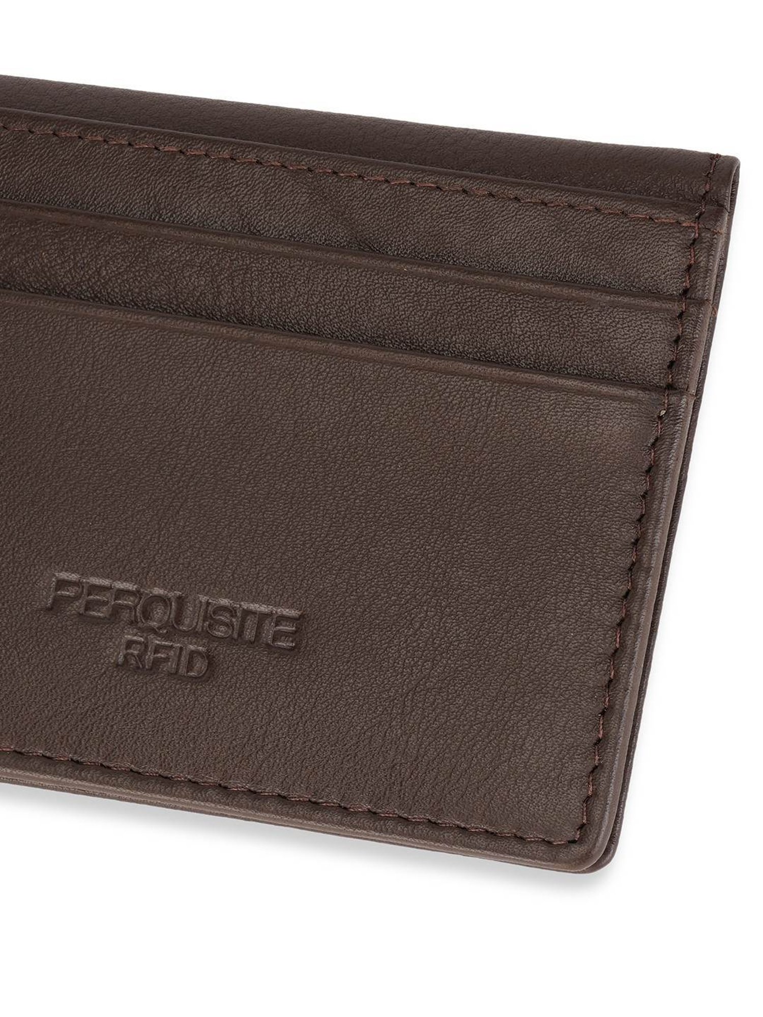 PERQUISITE Brown Casual Leather Bi-Fold Wallet for men