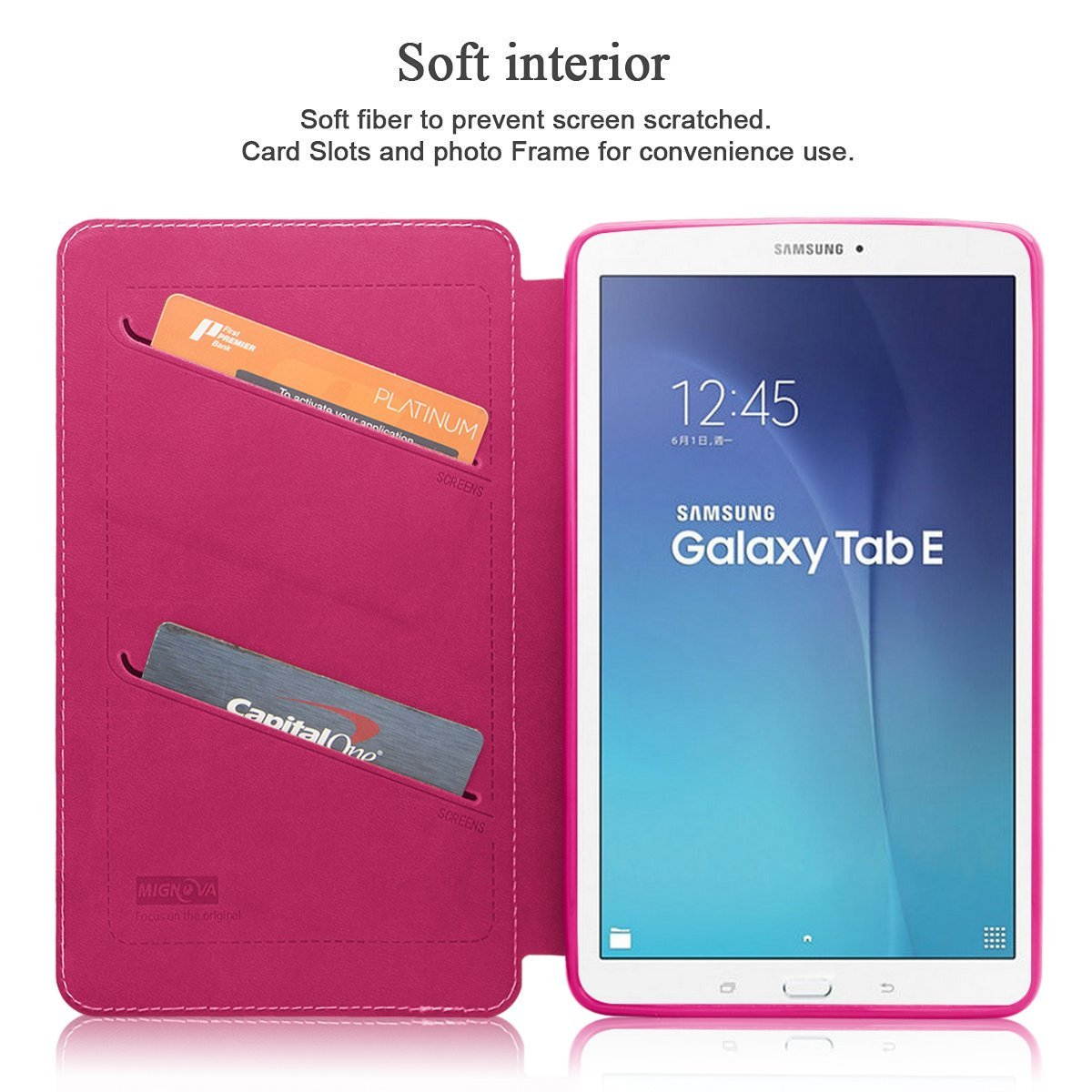 Mignova Samsung Galaxy Tab E 9.6 Case - Slim Lightweight Stand Cover for Samsung Galaxy Tab E 9.6 inch SM-T560 T561 + Free Screen Protector and Stylus pen