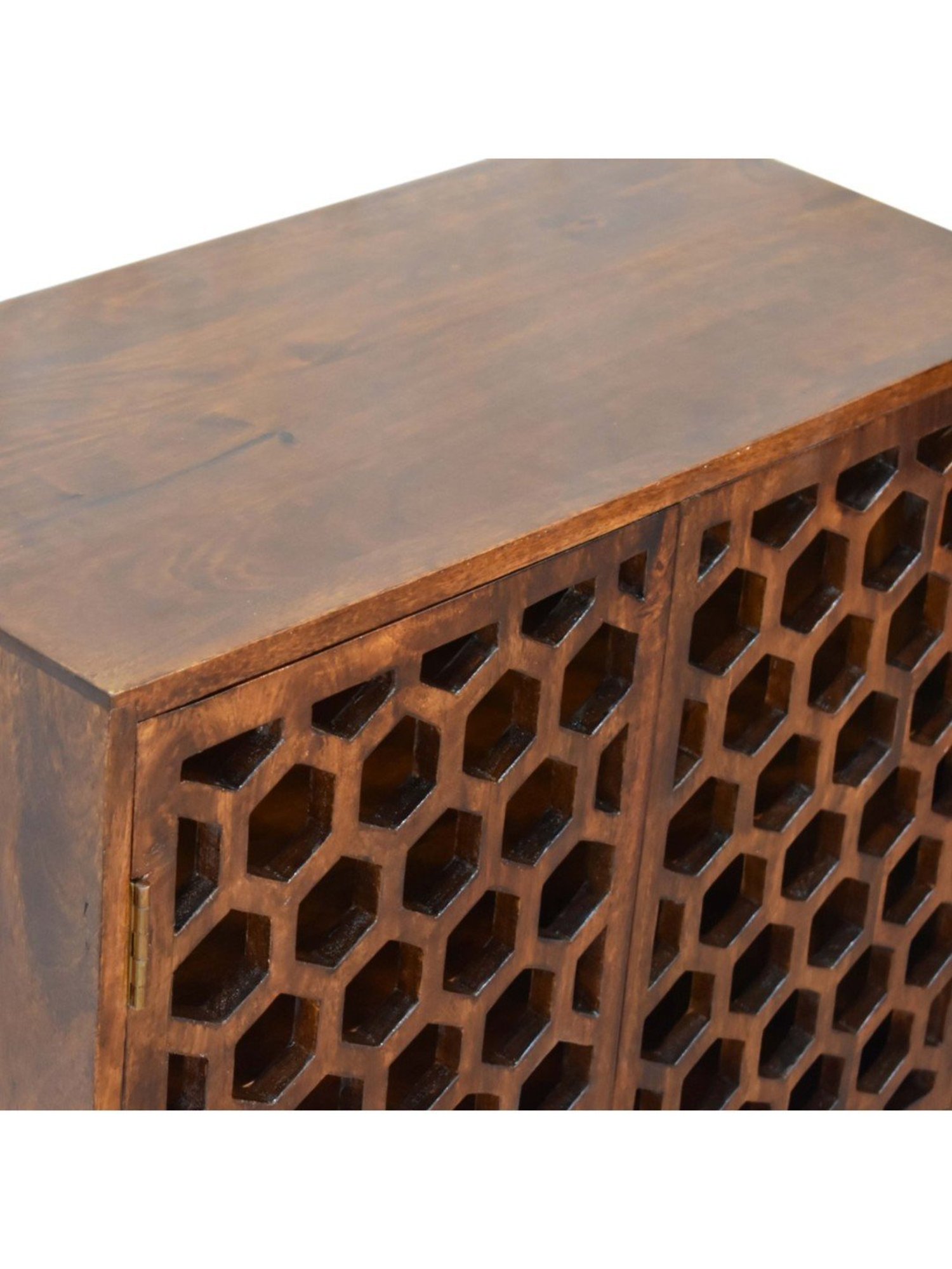 Artisan Furniture Chestnut Comb Brown Wood Cabinet