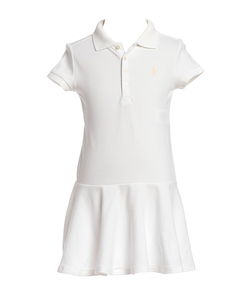 Polo Ralph Lauren Little Girls 2T-6X Short-Sleeve Mesh Dropwaist Polo Dress