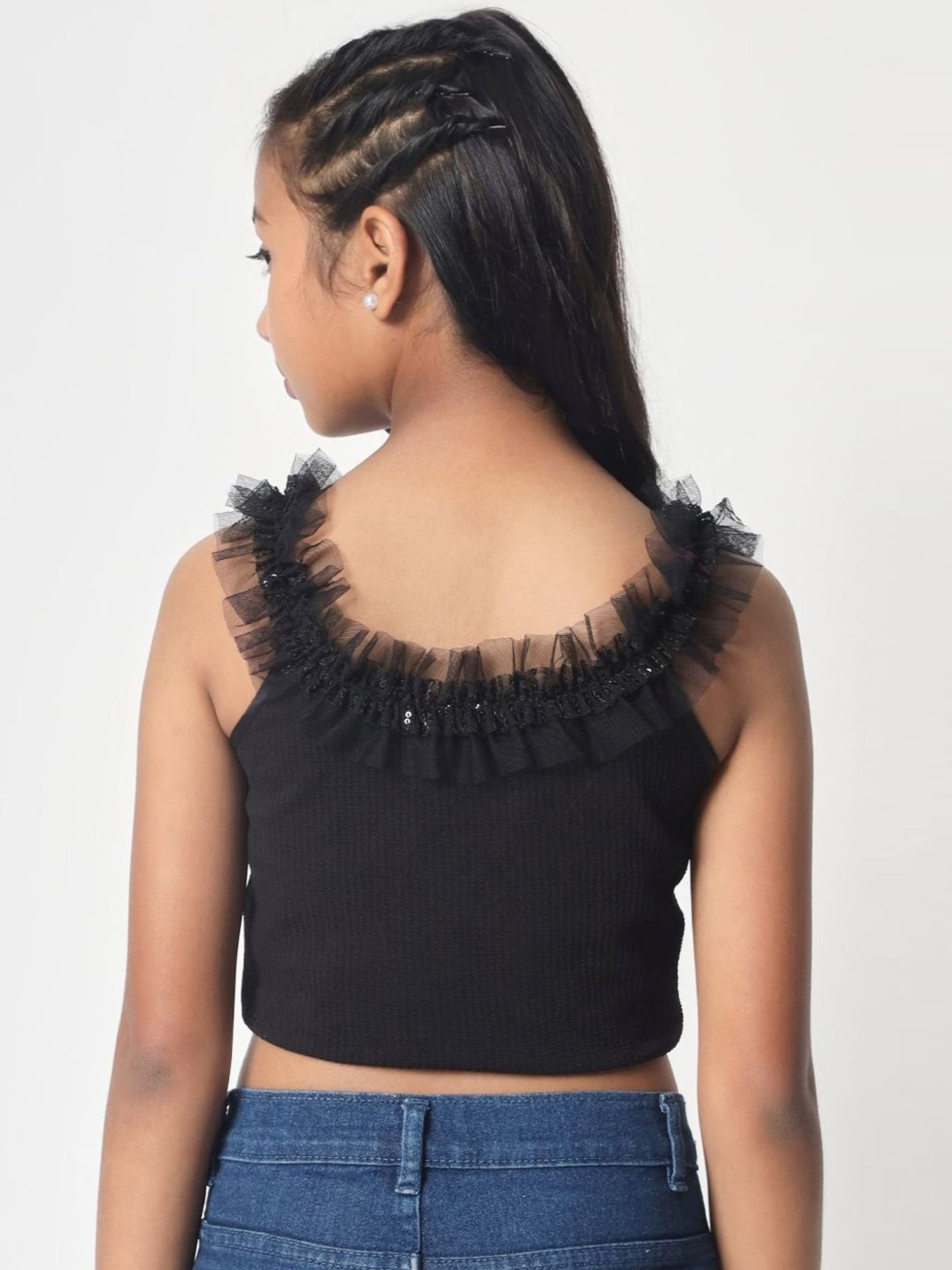 studiorasa Kids Black Embellished Top