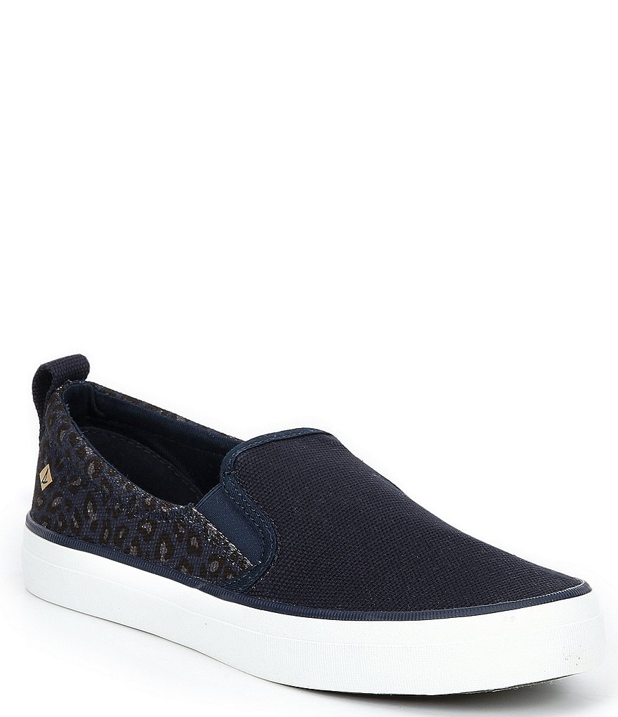 Sperry Women's Crest Twin Gore Leopard Print Slip-On Sneakers