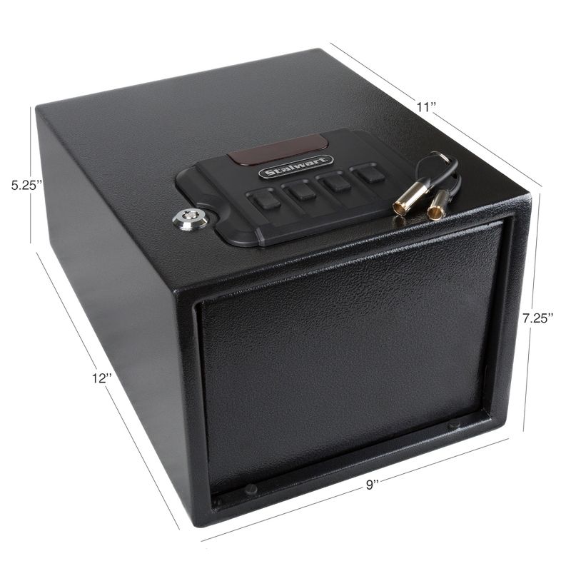 Stalwart Digital Lock and Manual Override Keys and 1.2 mm Thick Walls Gun Safe Black