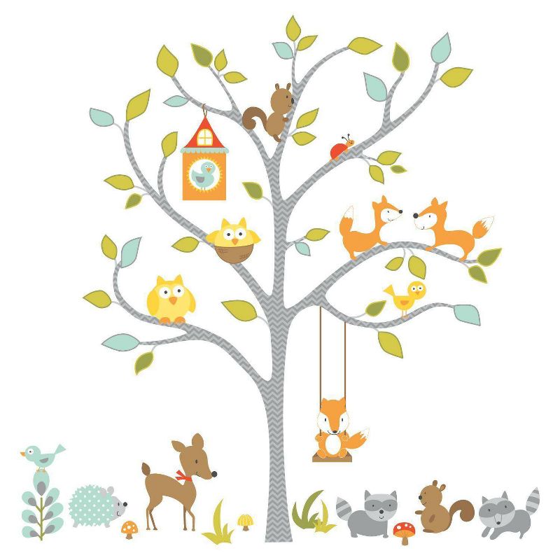 Woodland Fox and Friends Tree Peel and Stick Wall Decal - RoomMates