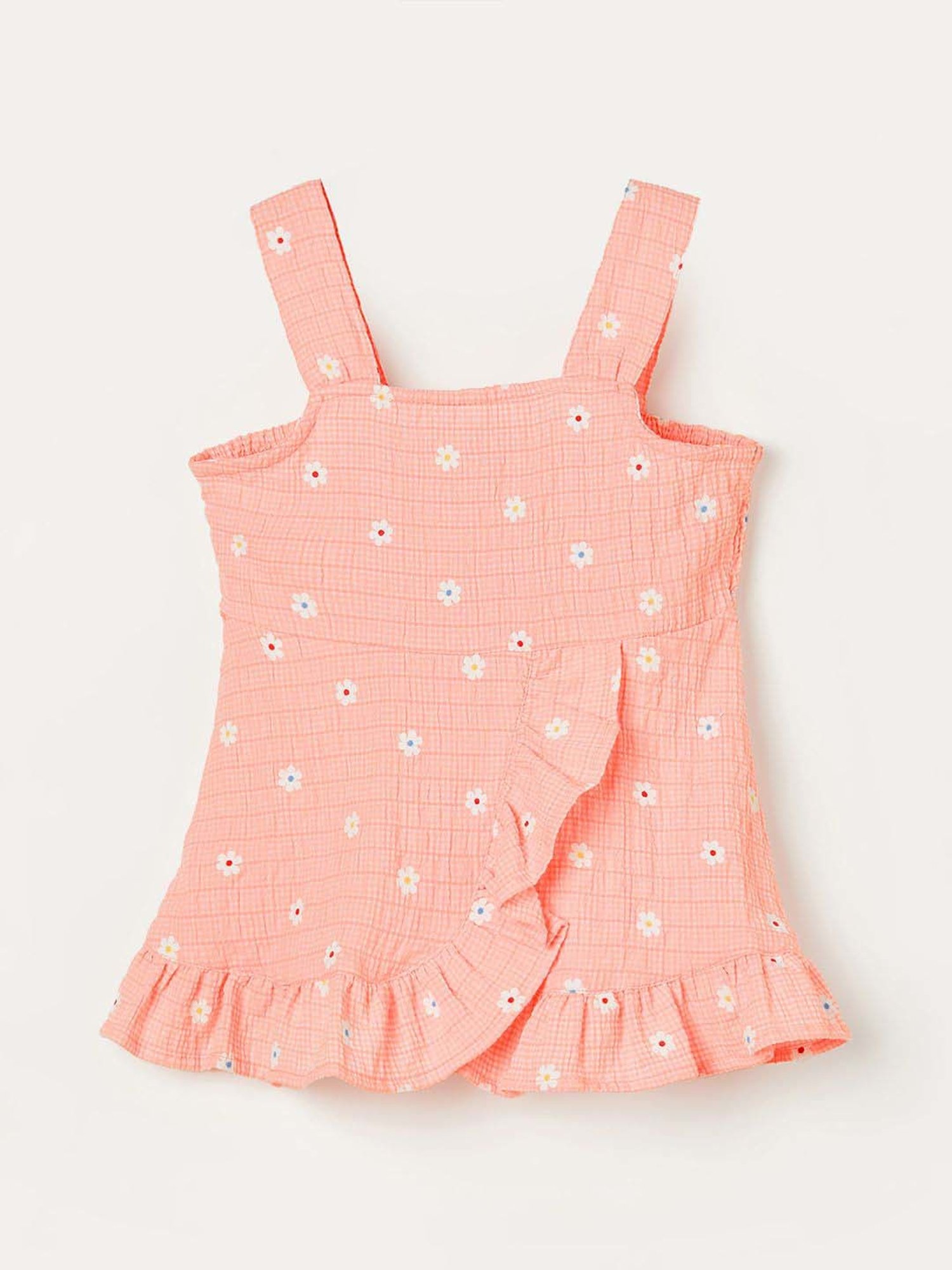 Juniors by Lifestyle Kids Peach Cotton Printed Top