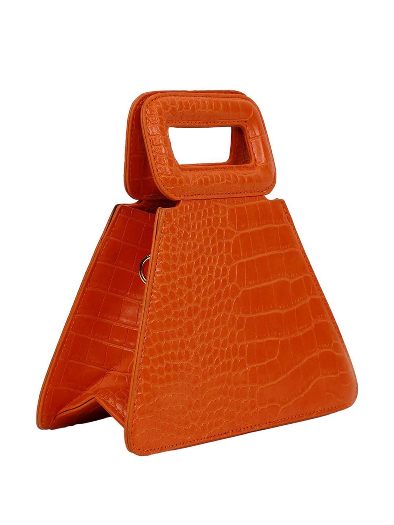 HauteSauce Orange Textured Small Handbag