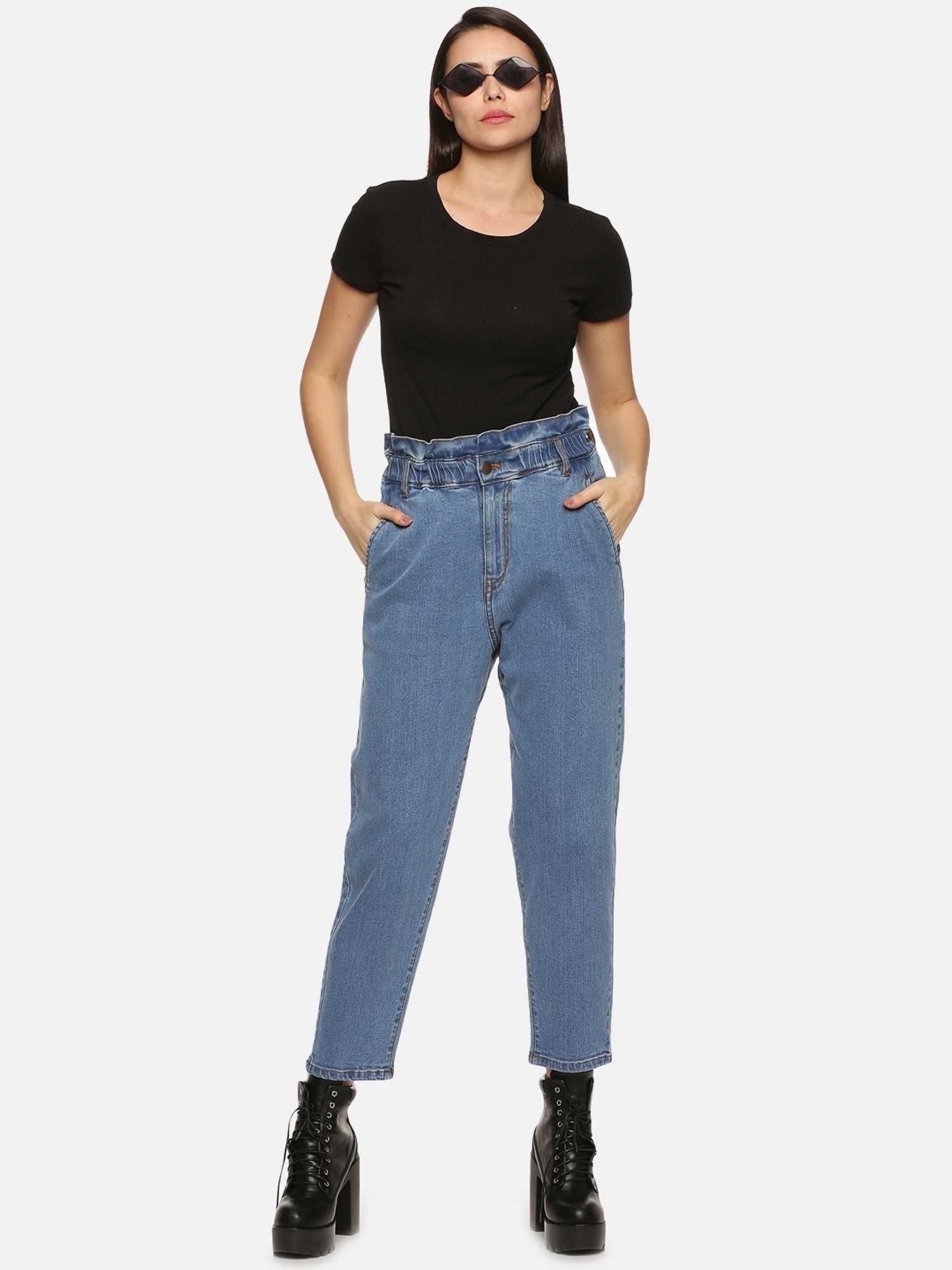 ISU Blue Cotton High Rise Jeans