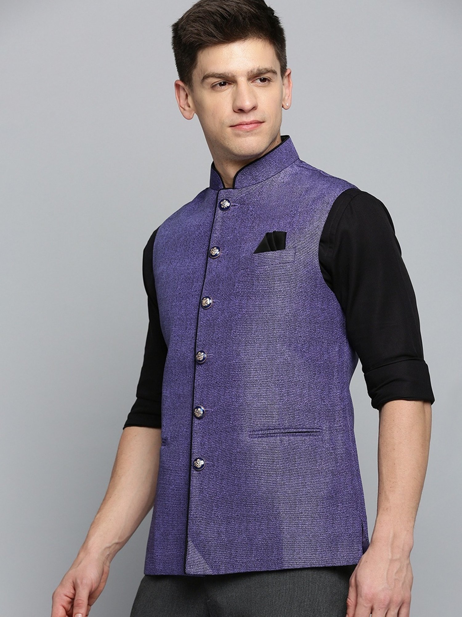 Fabindia Multicolor Regular Fit Printed Cotton Nehru Jacket