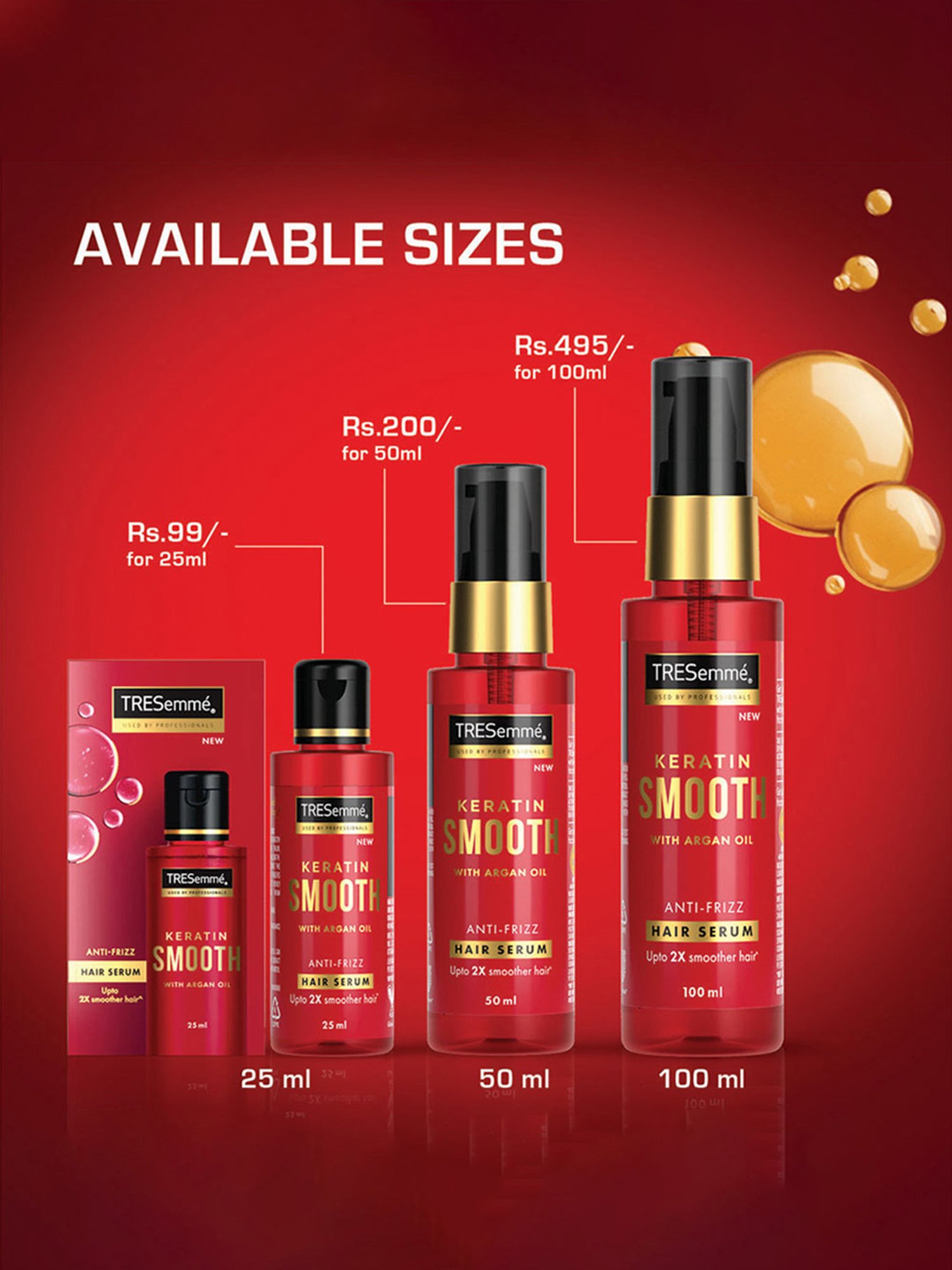 Tresemme Keratin Smooth Anti-Frizz Hair Serum with Argan Oil - 100 ml