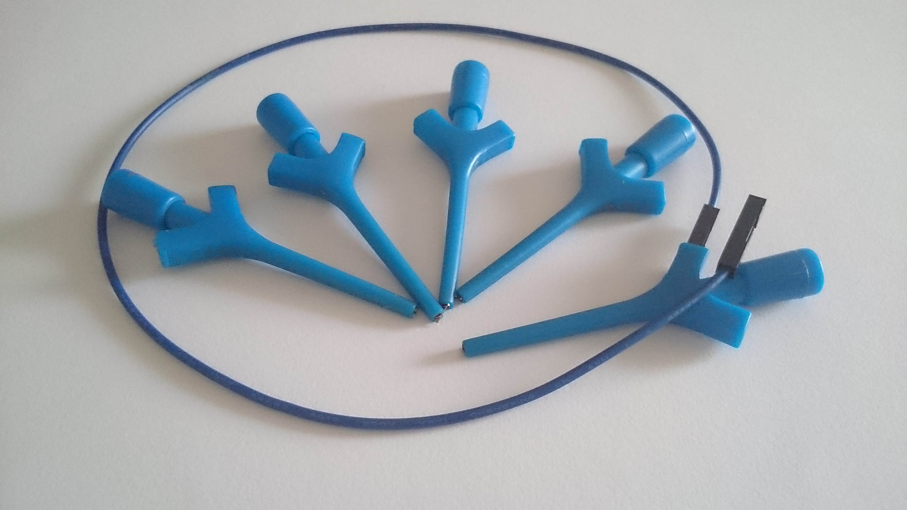 WWH-5Pieces Test clip with pin connection for equipment testing blue