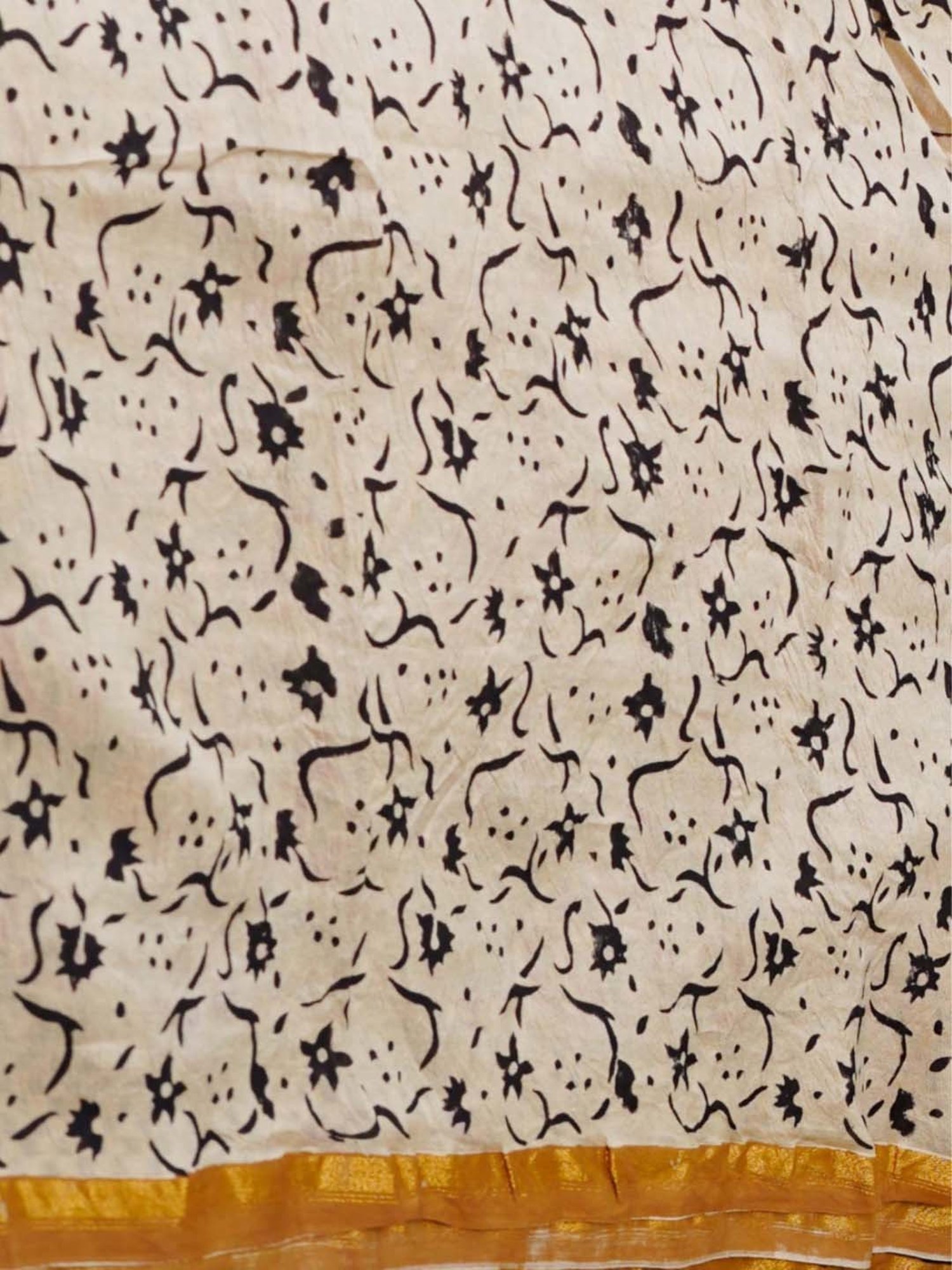 Unnati Silks Brown Printed Saree With Unstitched Blouse