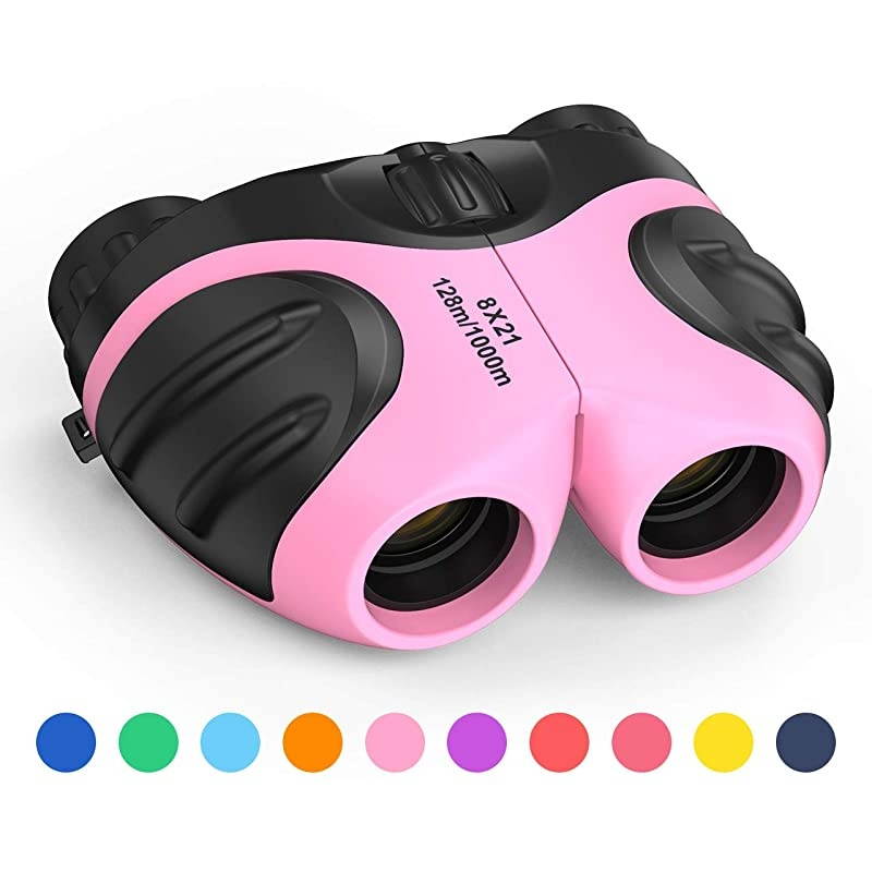 Binoculars for Kids Outdoor Toys for 312 Years Old Kids 8X21 High Resolution Compact Waterproof Bird Watching Foldable Binocular Perfect for TravelCampingHikingBirthday XmasPink