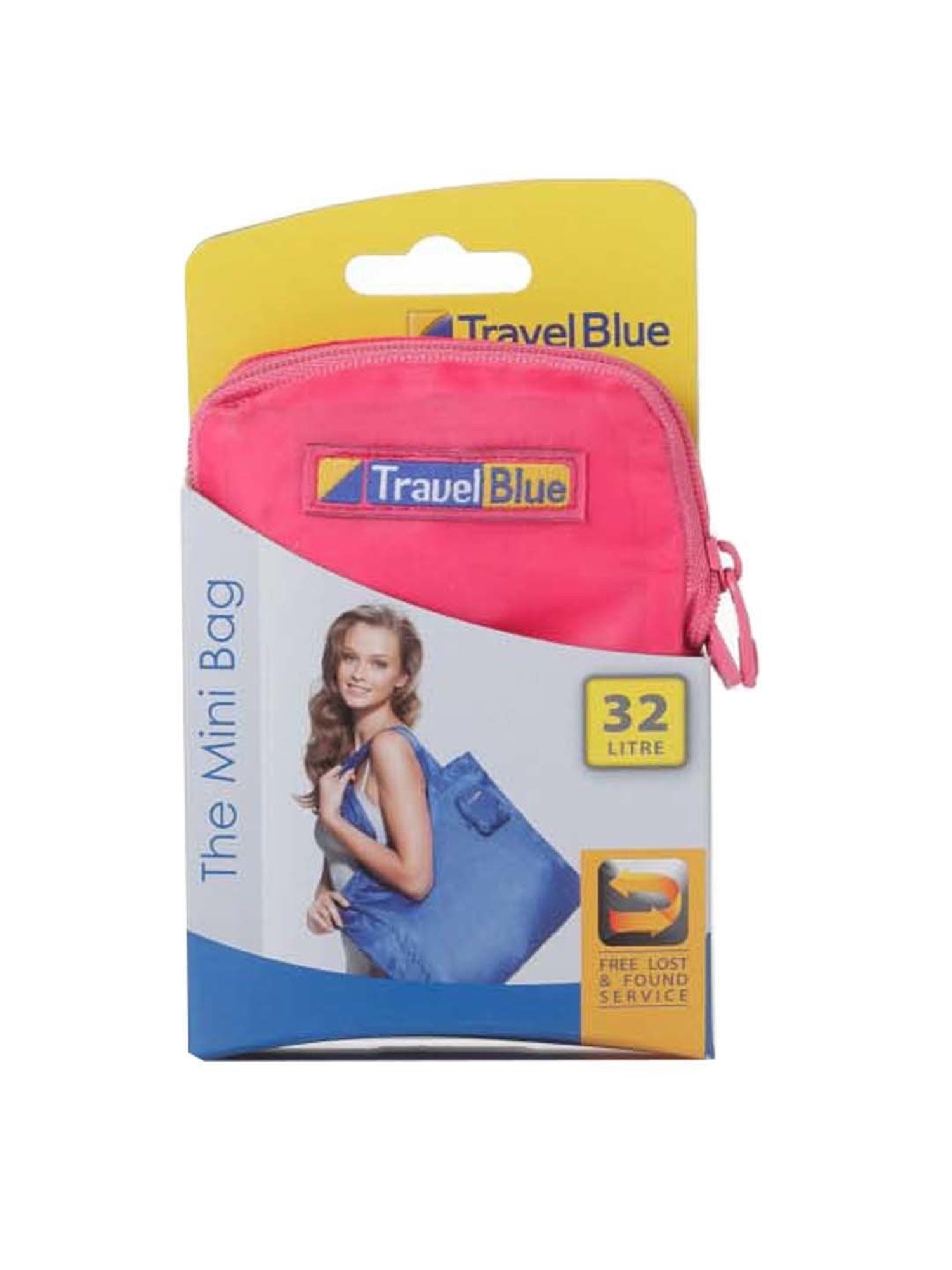 Travel Blue Pink Solid Medium Foldable Tote Handbag