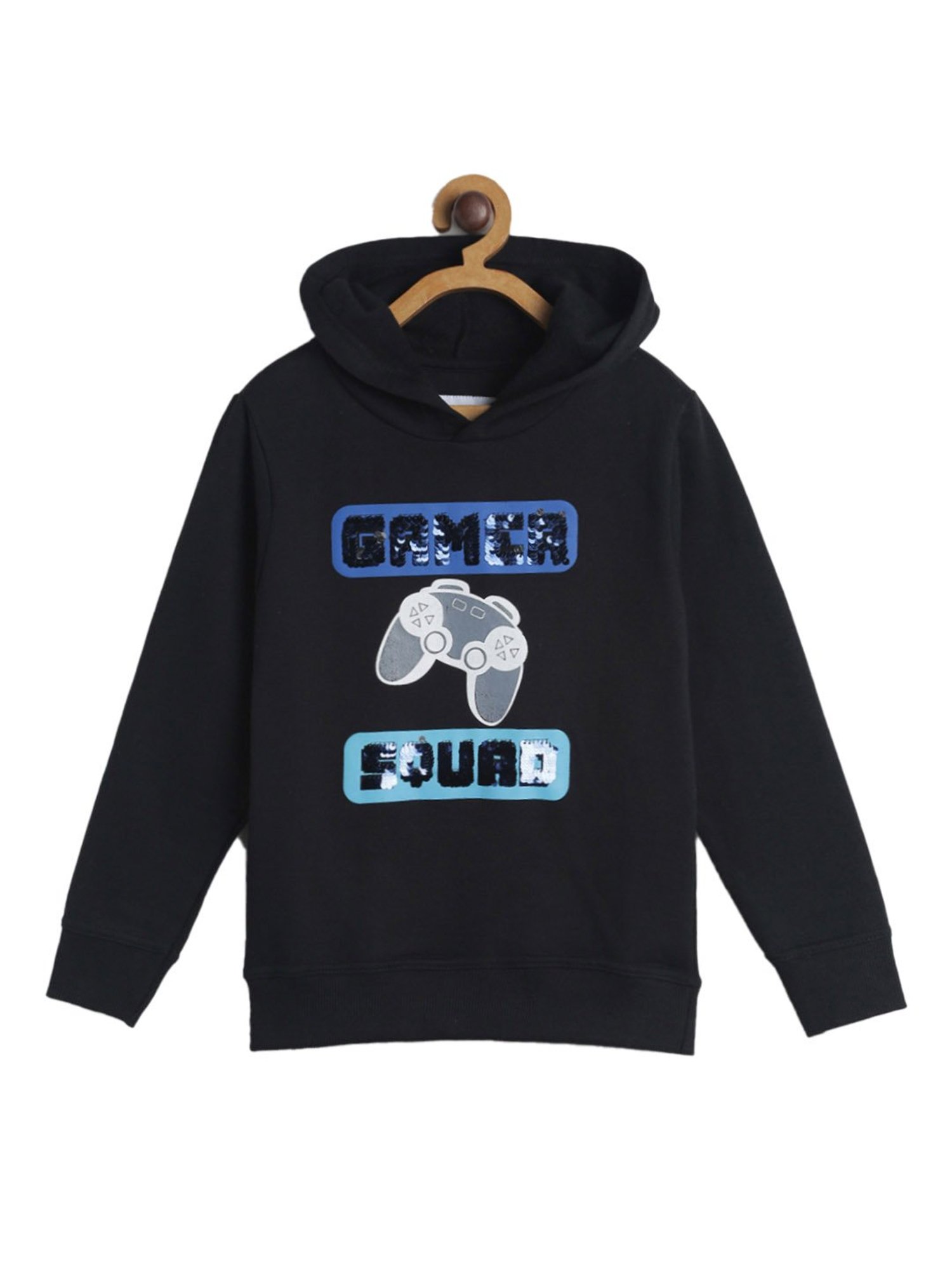 Tales & Stories Kids Embellished Black Hoodie