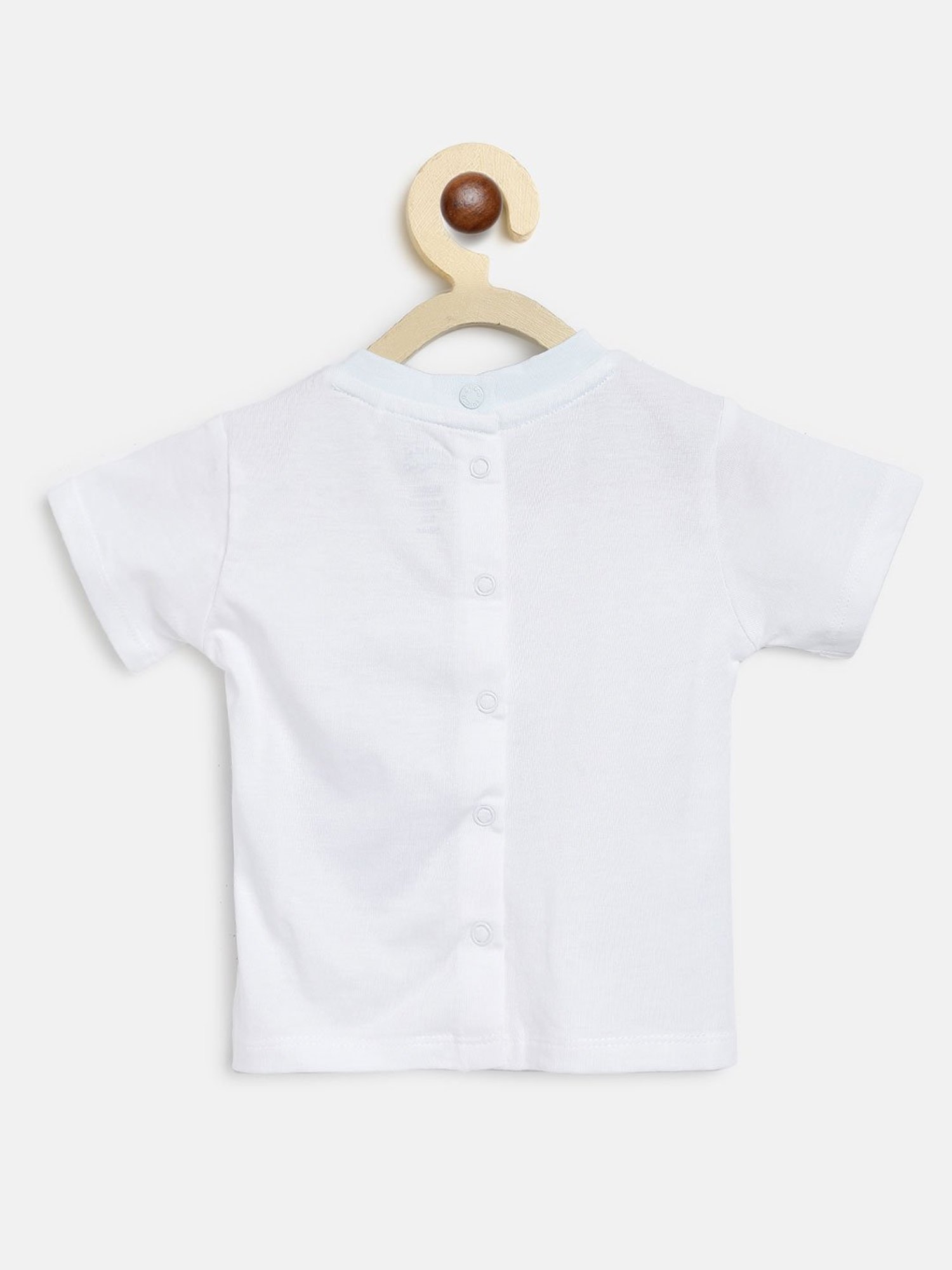 Chicco Kids White & Light Blue Printed T-Shirt with Shorts