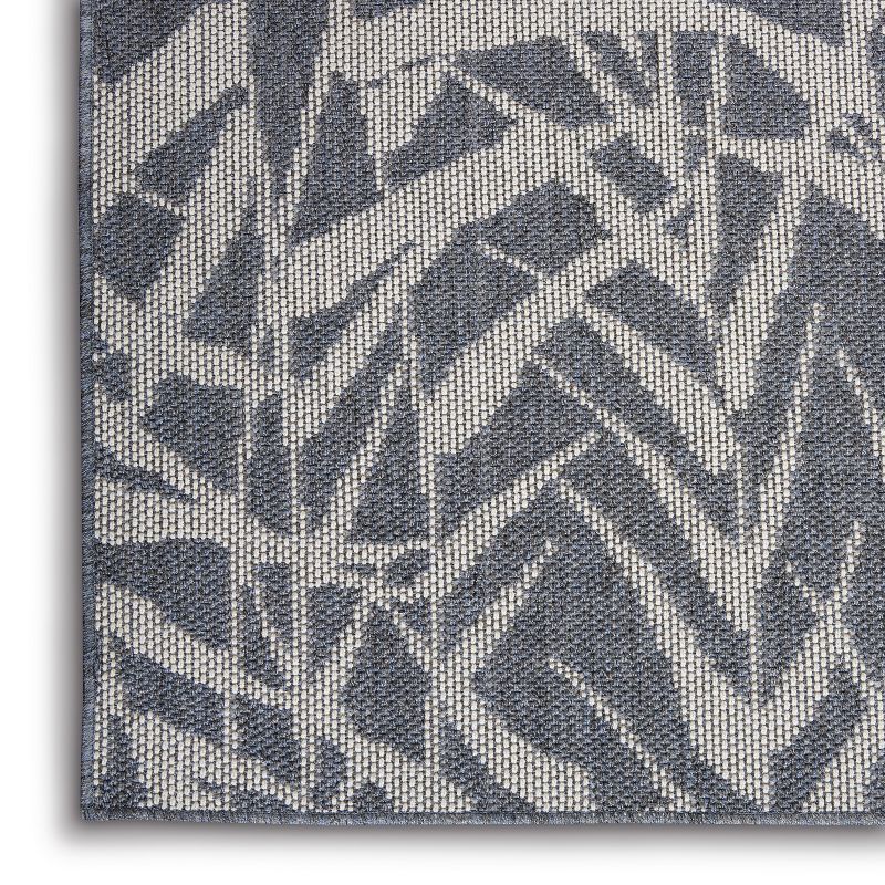 5'3"x7'3" Rectangle Indoor and Outdoor Leaf Area Rug Beige - Nourison