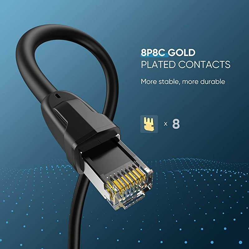 Cat 8 Ethernet Cable Cat8 RJ45 Network LAN Cord High Speed for Gaming PS4 Xbox One PS3 Modem Router PC Mac Laptop 25FT
