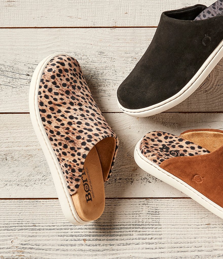 Born Zen Cheetah Print Fabric Mule Slides