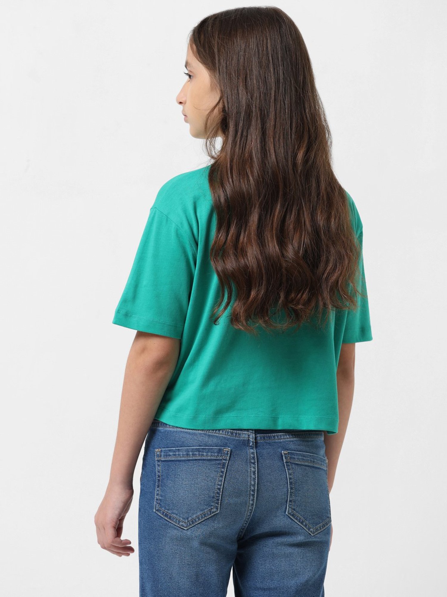 VERO MODA GIRL Green Printed T-Shirt