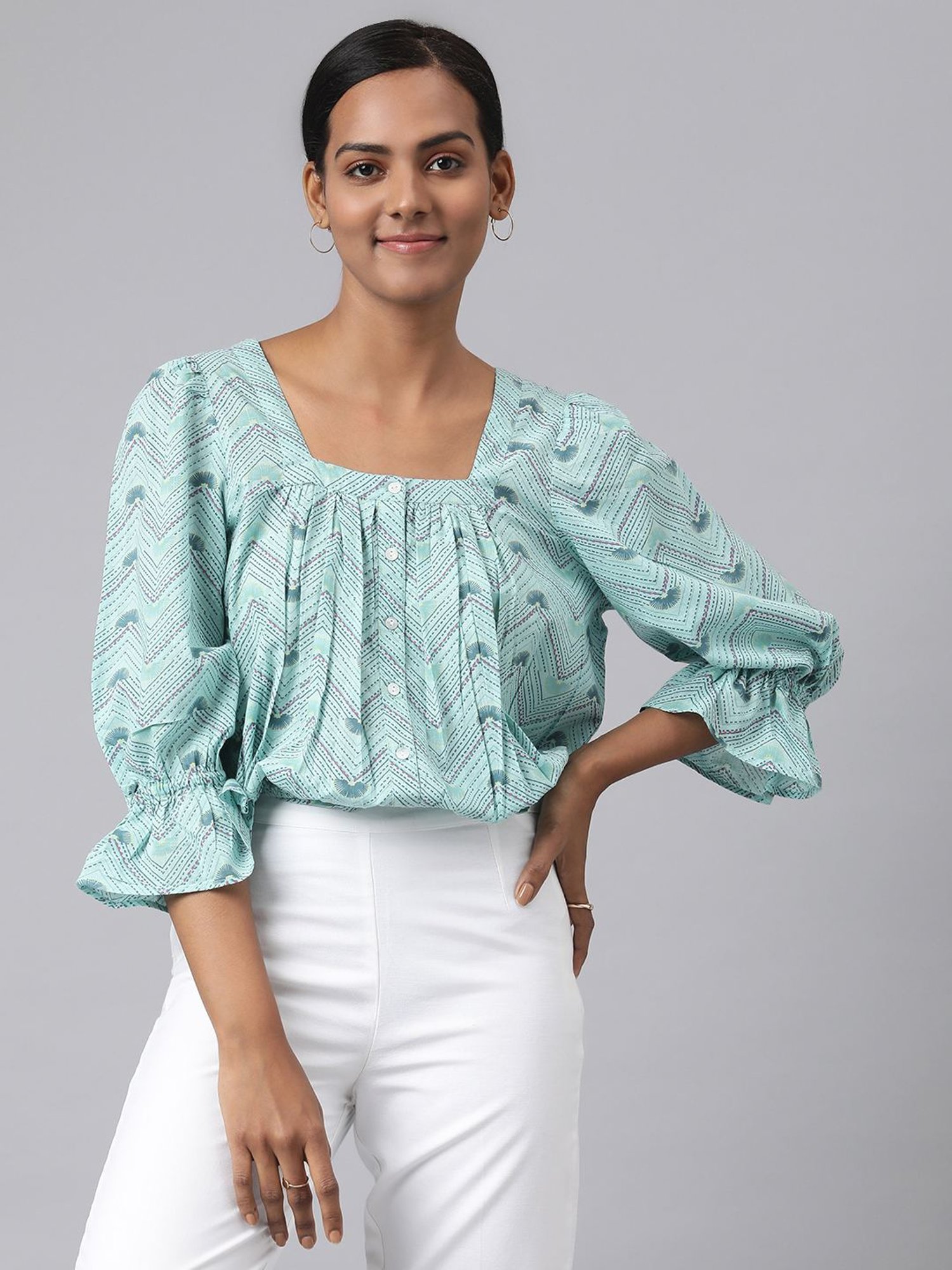 Fabindia Blue Cotton Top