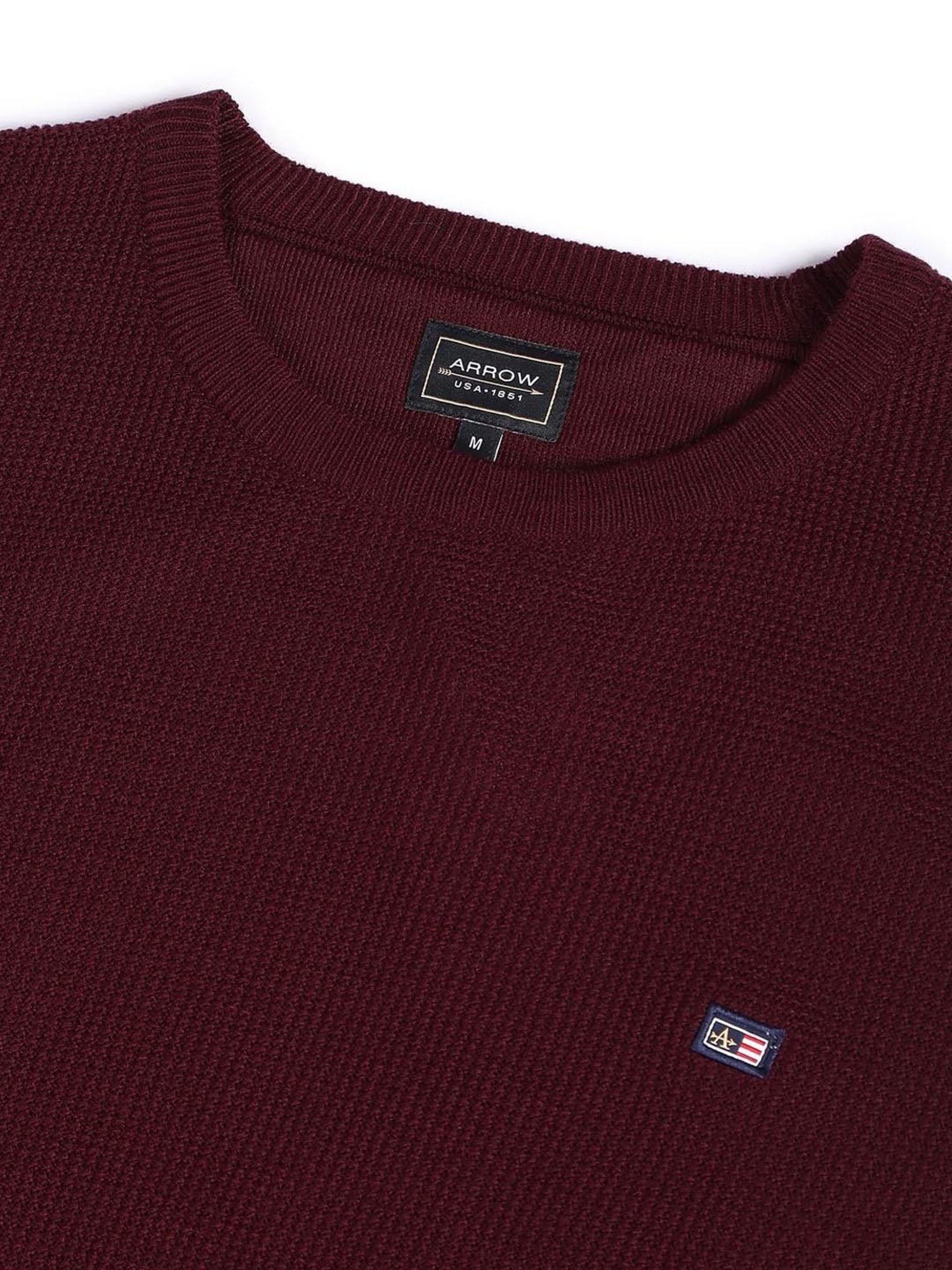 Arrow Sport Burgundy Regular Fit Sweater