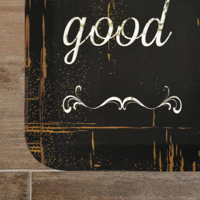 Home Dynamix 18" x 30" Eat Laugh Live Kitchen Mat Black/Brown