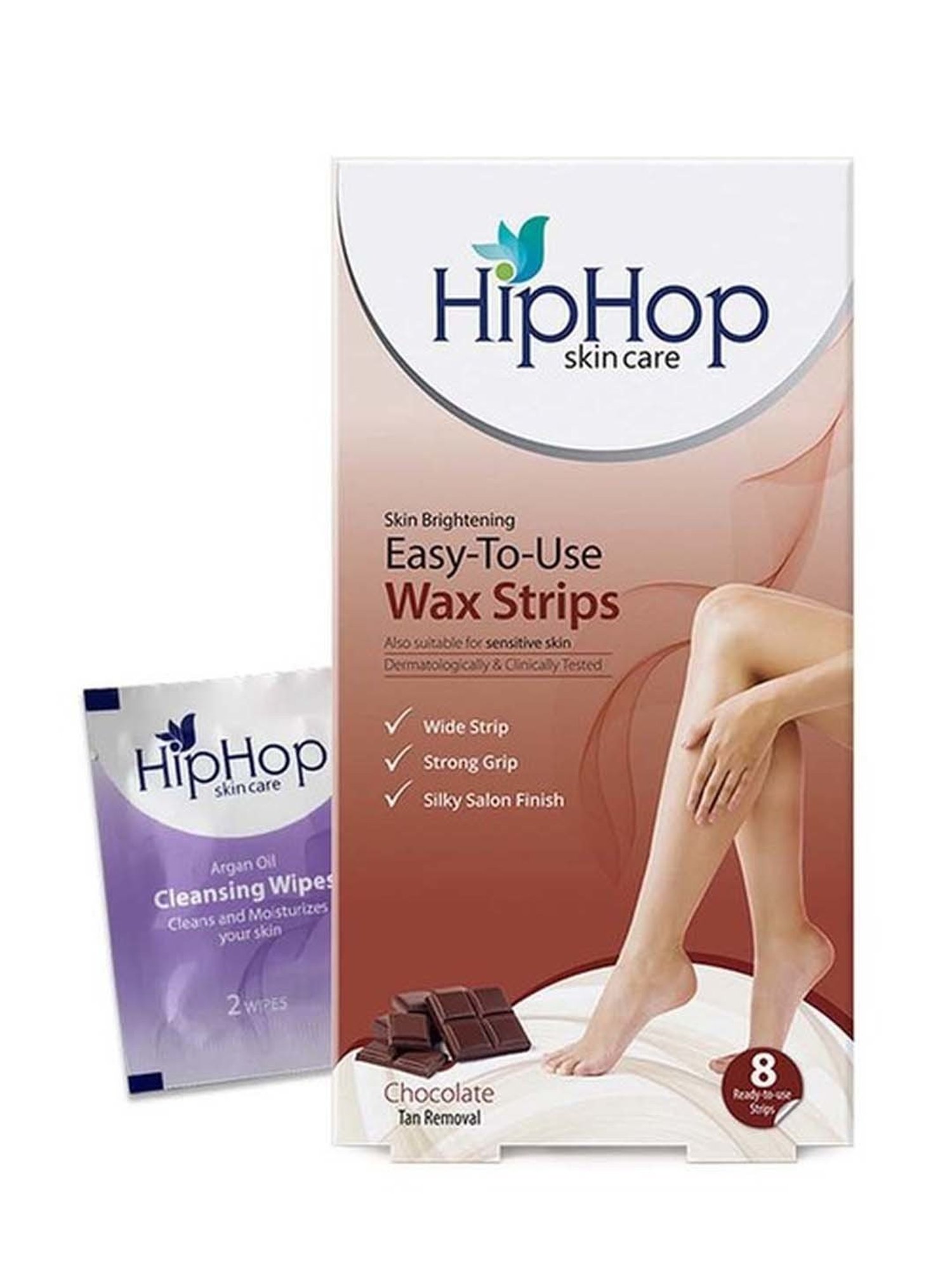 HipHop Skincare Body Wax Strips with Argan Oil & Chocolate - 8 Strips