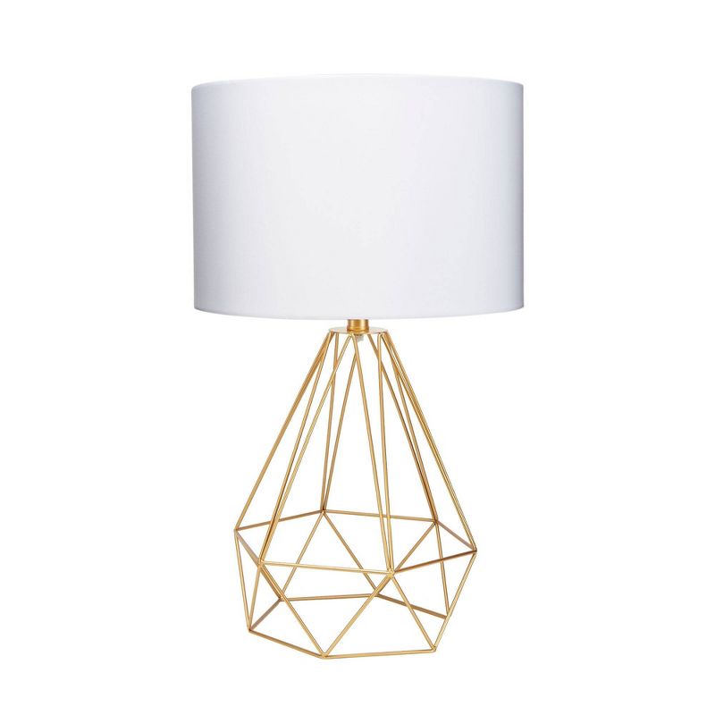 10" Celeste Wire Prism Silverwood Table Lamp (Includes CFL Light Bulb) Gold - Decor Therapy