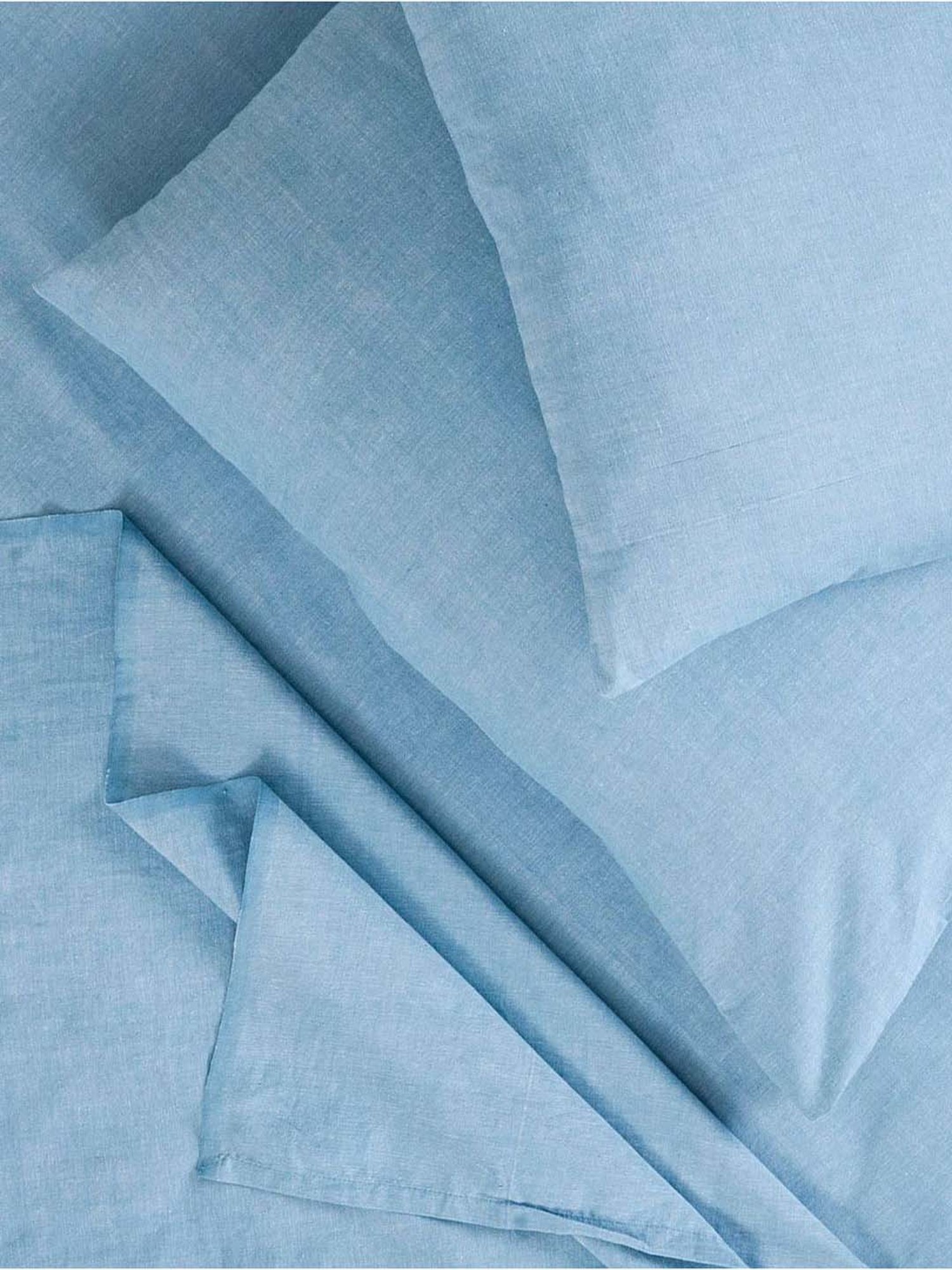 Fabindia Blue Cotton 92 TC Single Bed Sheet With Pillow Cover