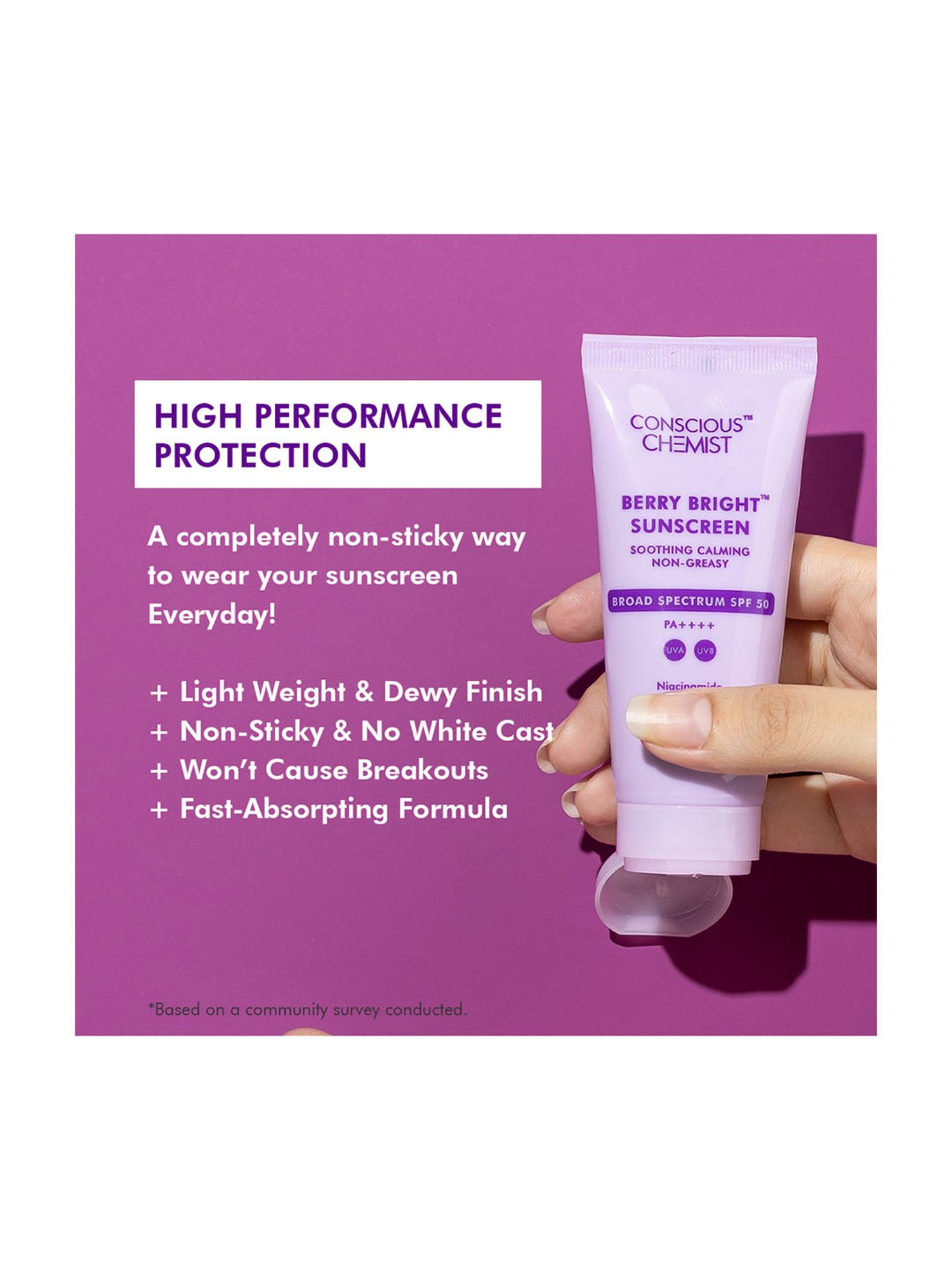 Conscious Chemist Berry Bright Sunscreen SPF 50 - 50 ml