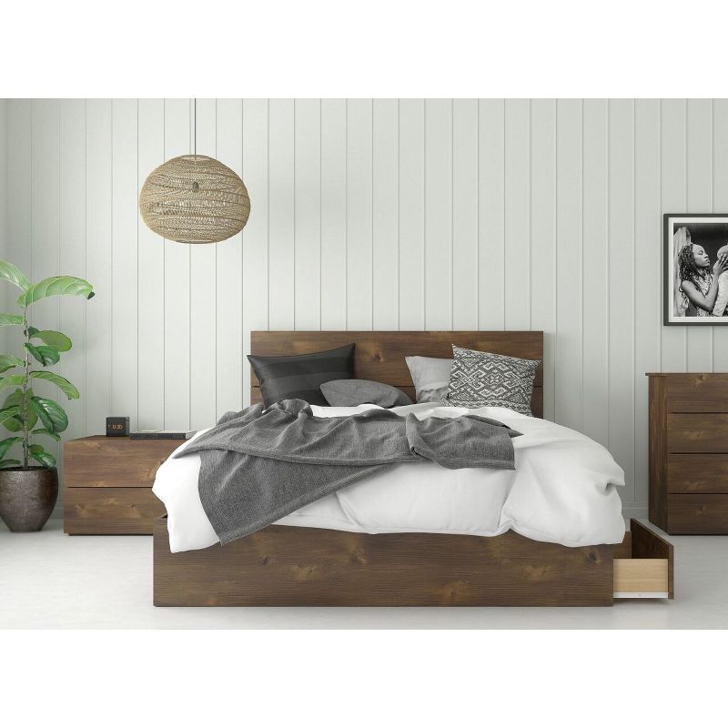 Queen 3pc Rubicon Platform Bed Set Truffle - Nexera
