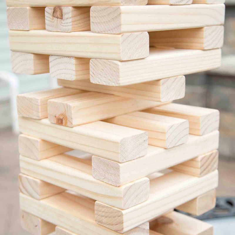 Hey! Play! Nontraditional Giant Wooden Blocks Tower Stacking Game