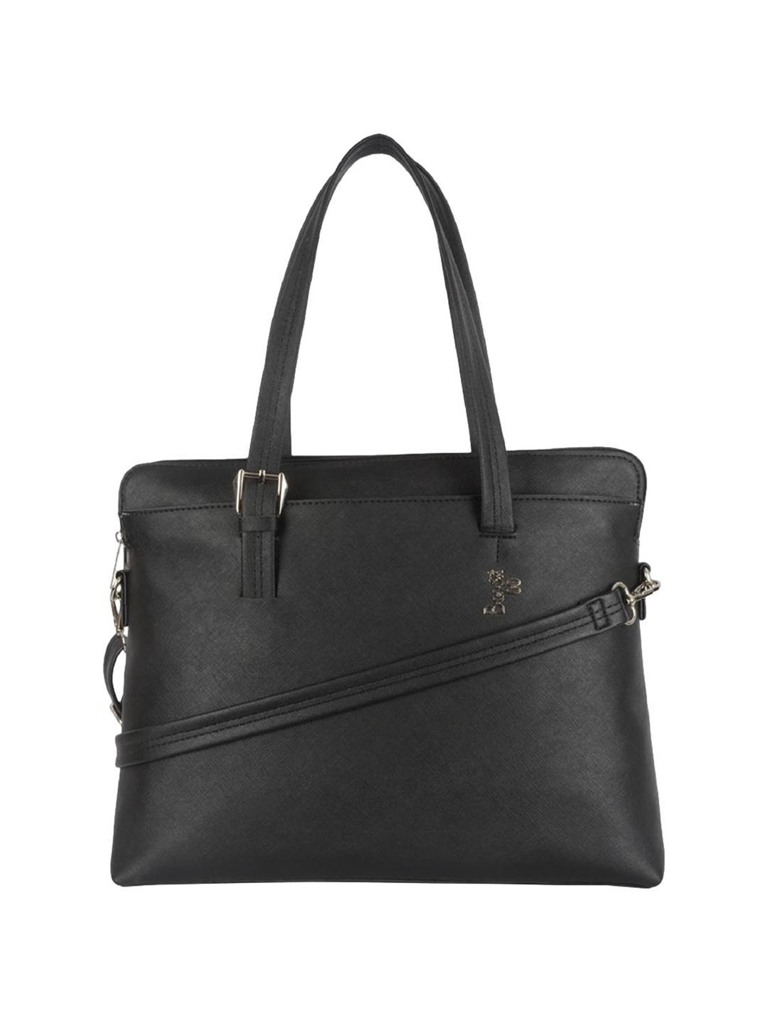 Baggit Bold Valori Black PU Solid Laptop Messenger Bag