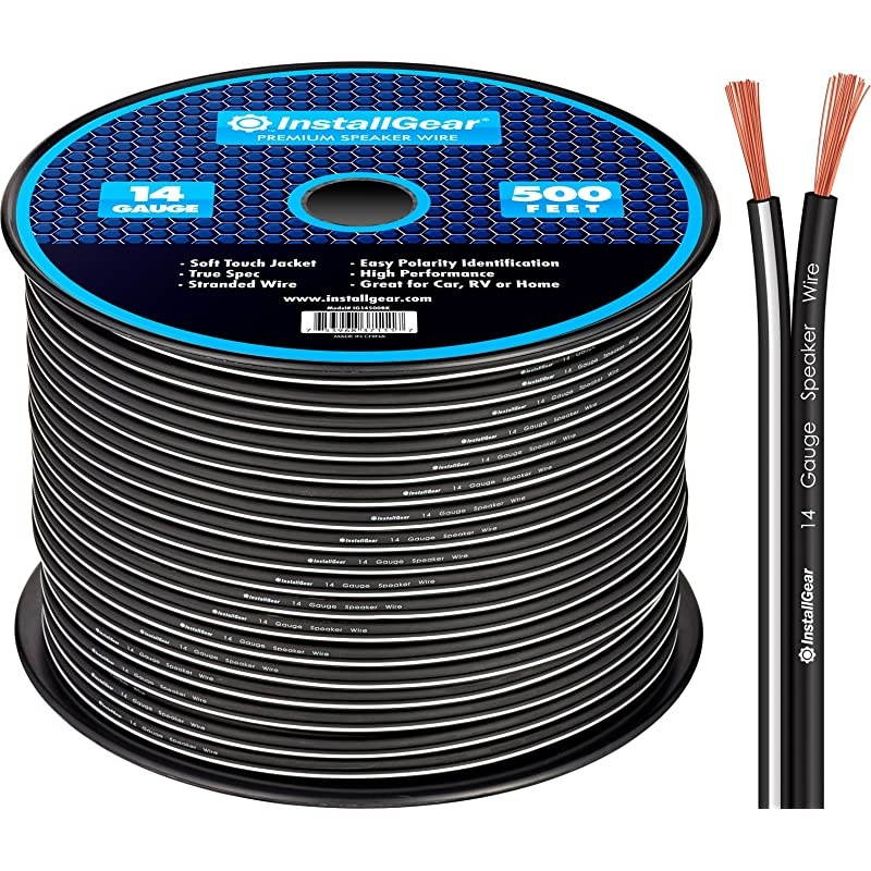14 Gauge AWG 500ft Speaker Wire Cable Black