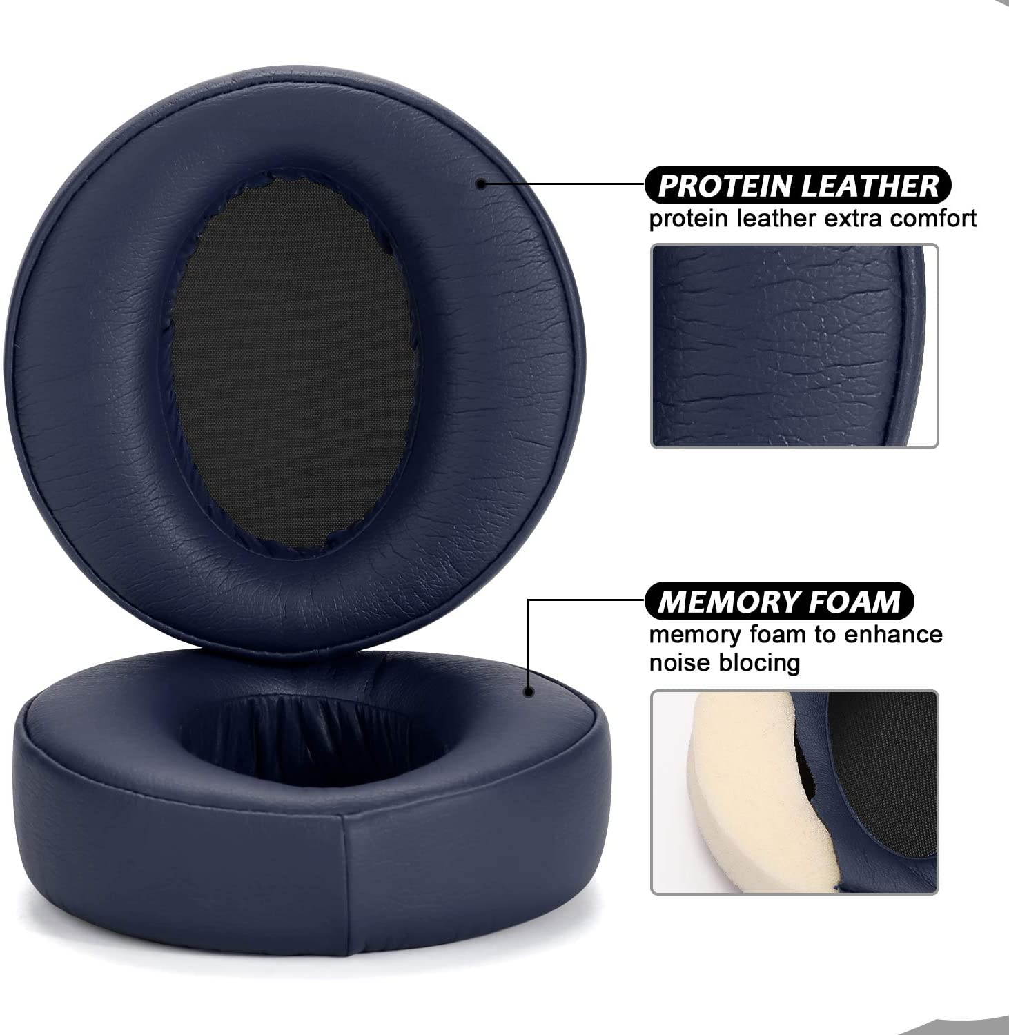 Replacement Ear Pads Earpads Cup Cover Memory Foam Cushion for Sony MDR-XB950BT XB950B1 XB950N1 XB950AP Bluetooth Wireless Headphones, 2 Pieces