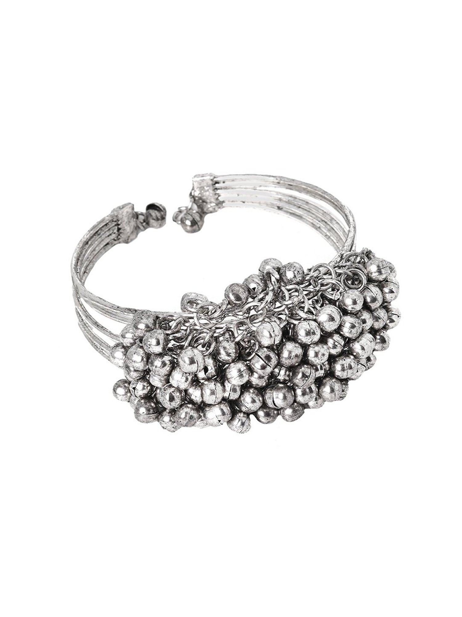 Teejh Silver-Plated Ikshula Stacked Bracelets for Women - Set of 3