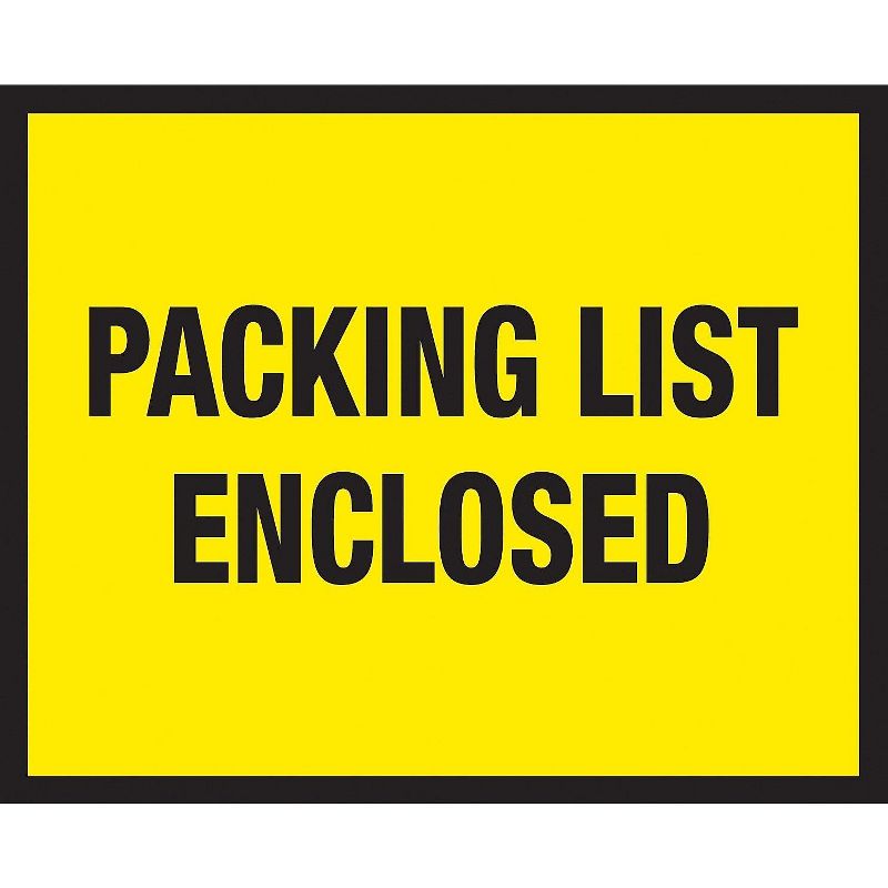 COASTWIDE Packing List Envelopes, 7 x 5-1/2, Yellow Full 53021