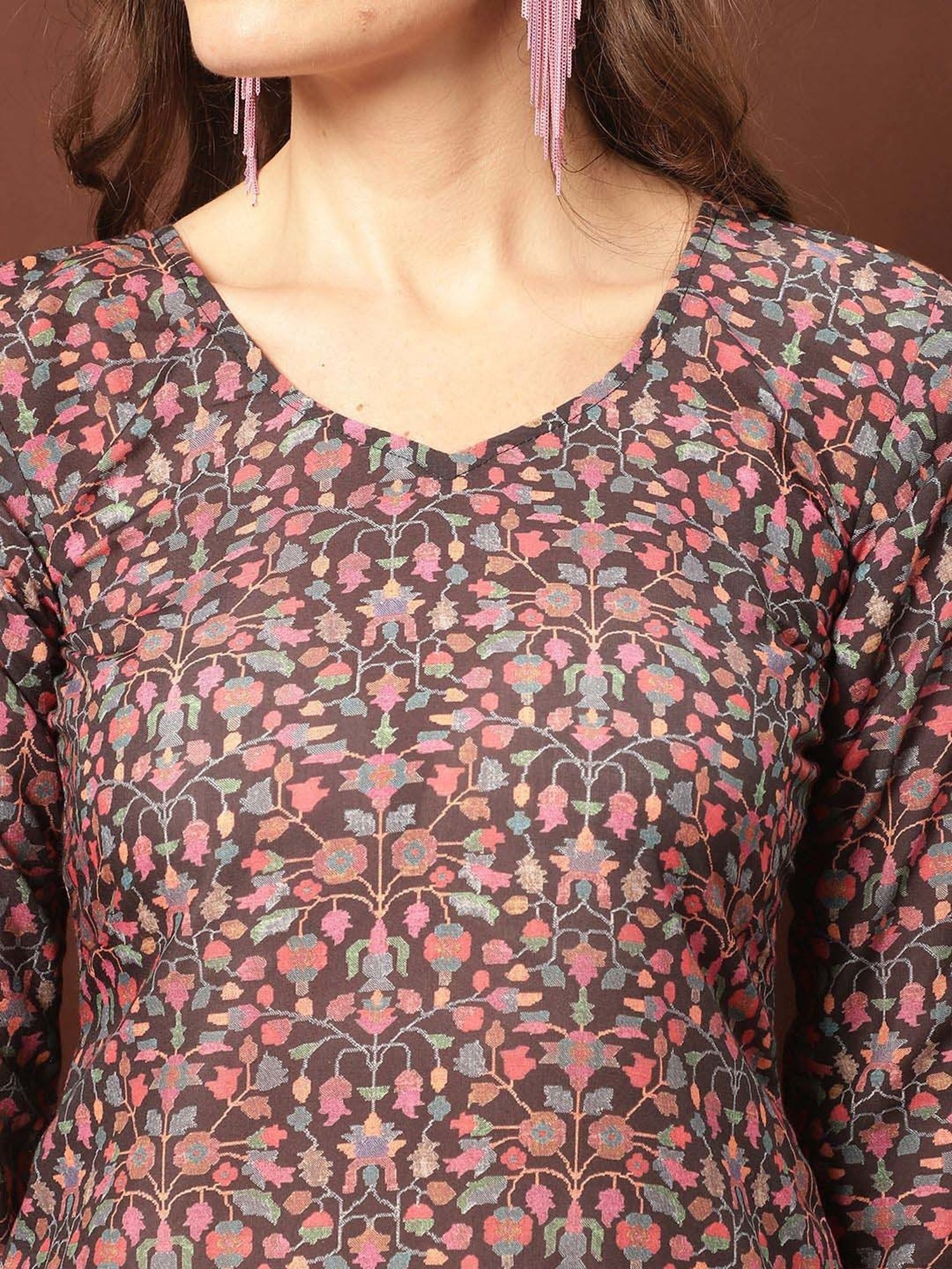 Stylee LIFESTYLE Black Printed Unstitched Dress Material