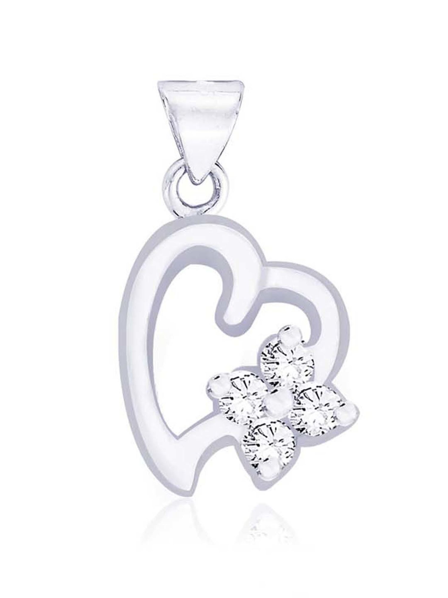 Taraash 92.5 Sterling Silver Heart Pendant without Chain for Women