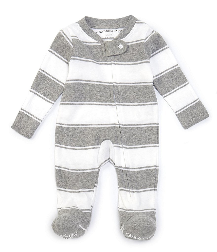 Burt's Bees Baby Newborn-9 Months Long-Sleeve Stripe Sleep & Play Footed Pajamas